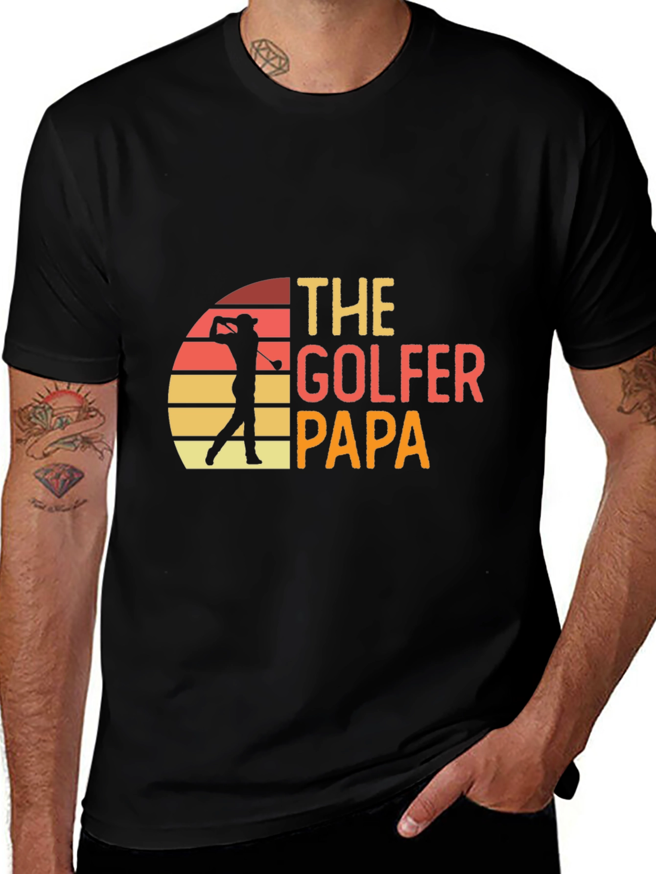 The Golfer Papa Retro Graphic T-Shirt