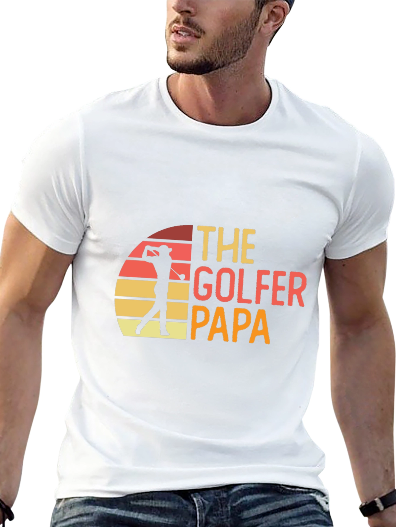 The Golfer Papa Retro Graphic T-Shirt