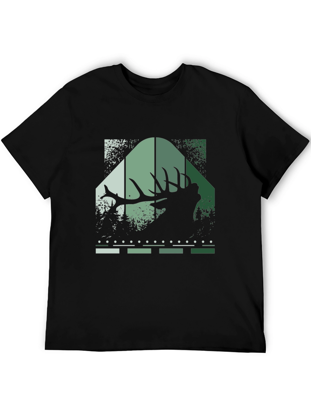 Elk Silhouette Graphic Print Tee - Nature Inspired Style