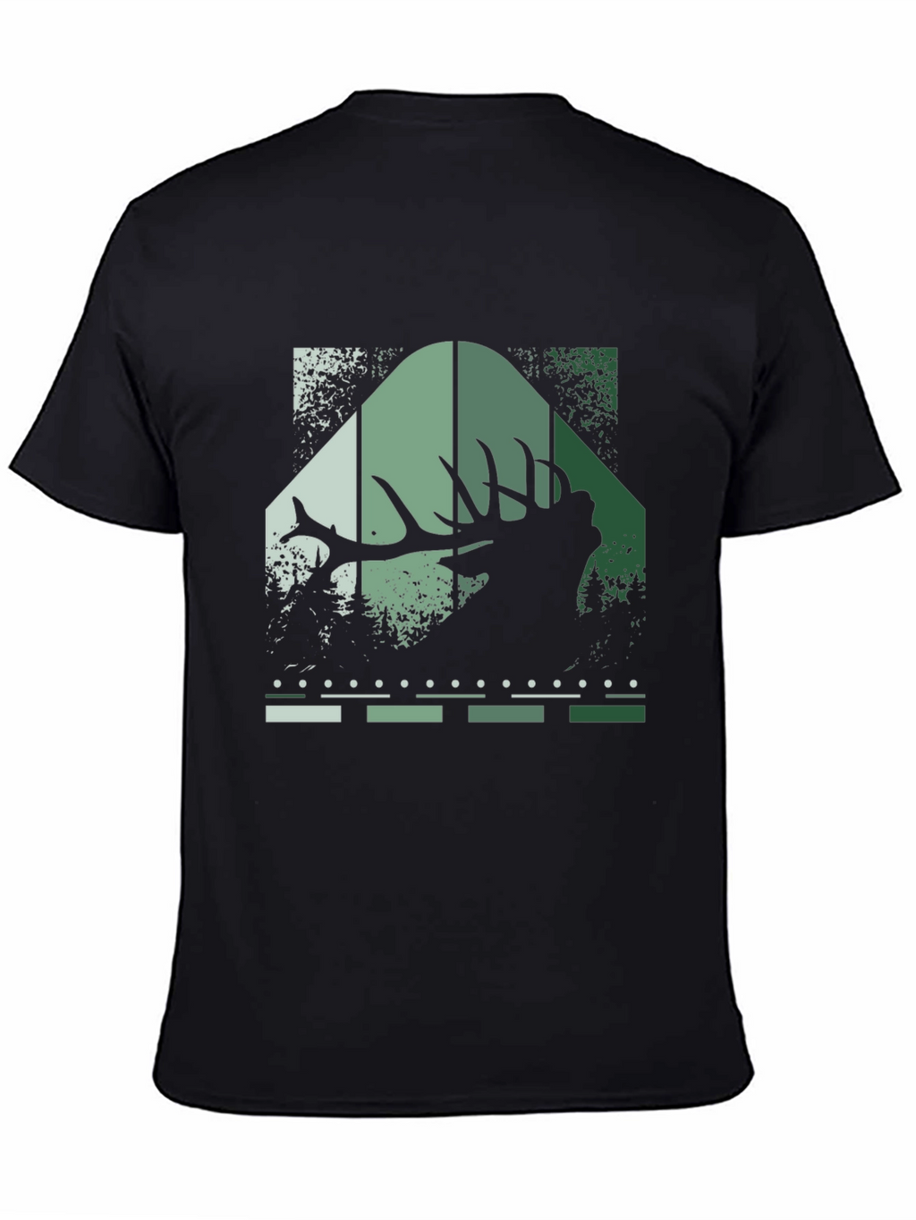 Elk Silhouette Graphic Print Tee - Nature Inspired Style