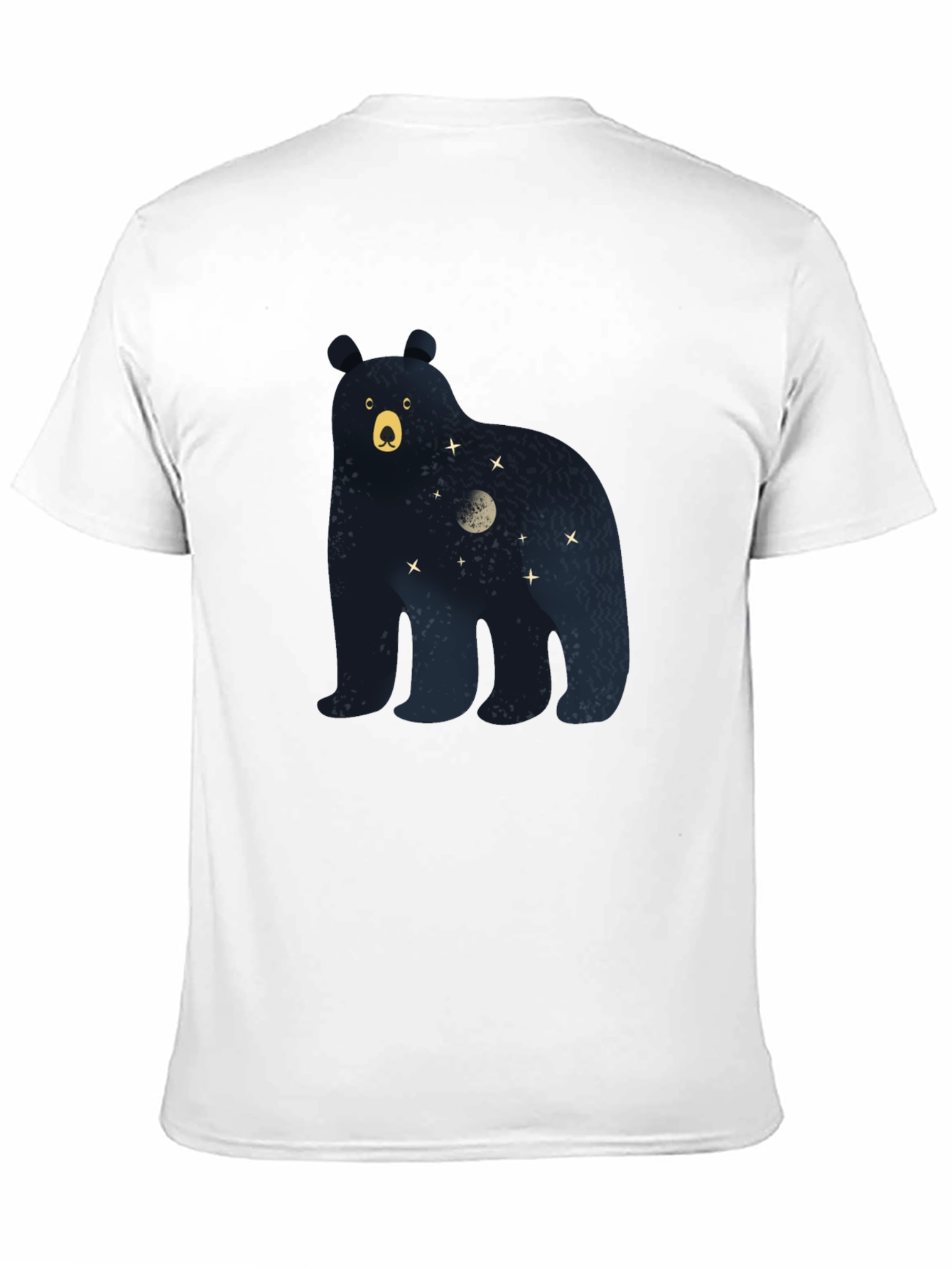 Bear Moon Stars Graphic Print Tee - Black
