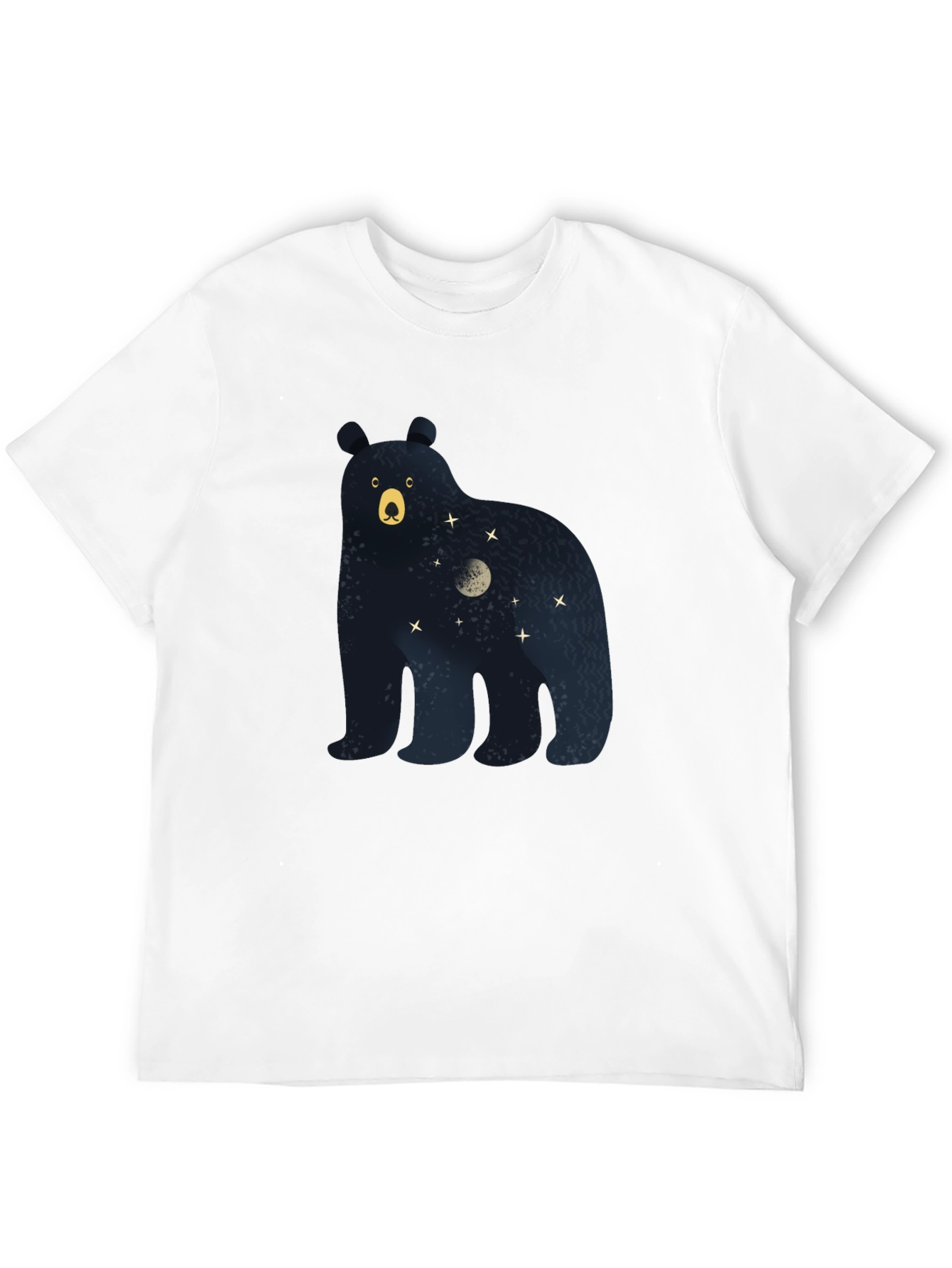 Bear Moon Stars Graphic Print Tee - Black