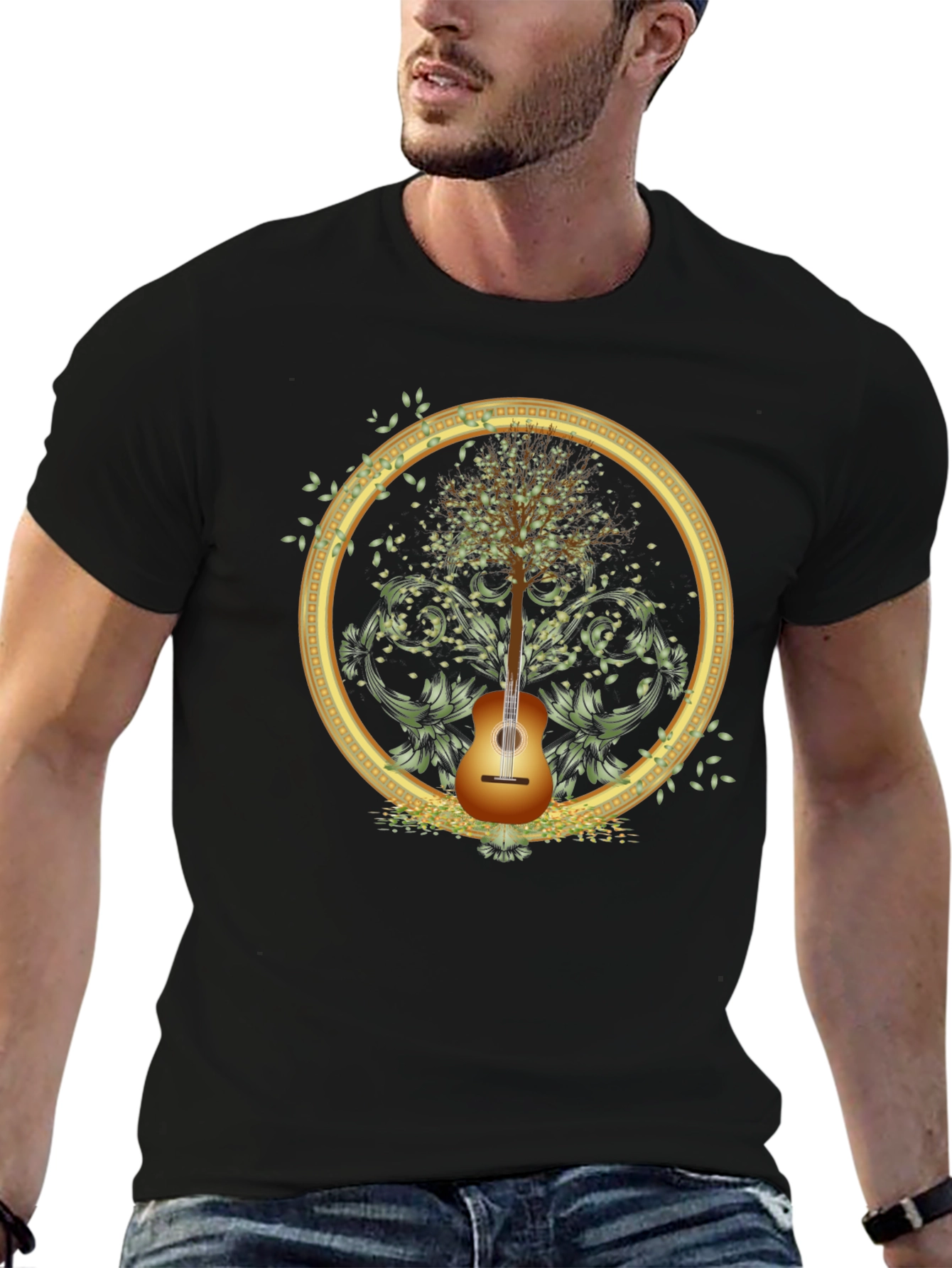 Guitar Tree Graphic Tee - Musical Nature Shirt