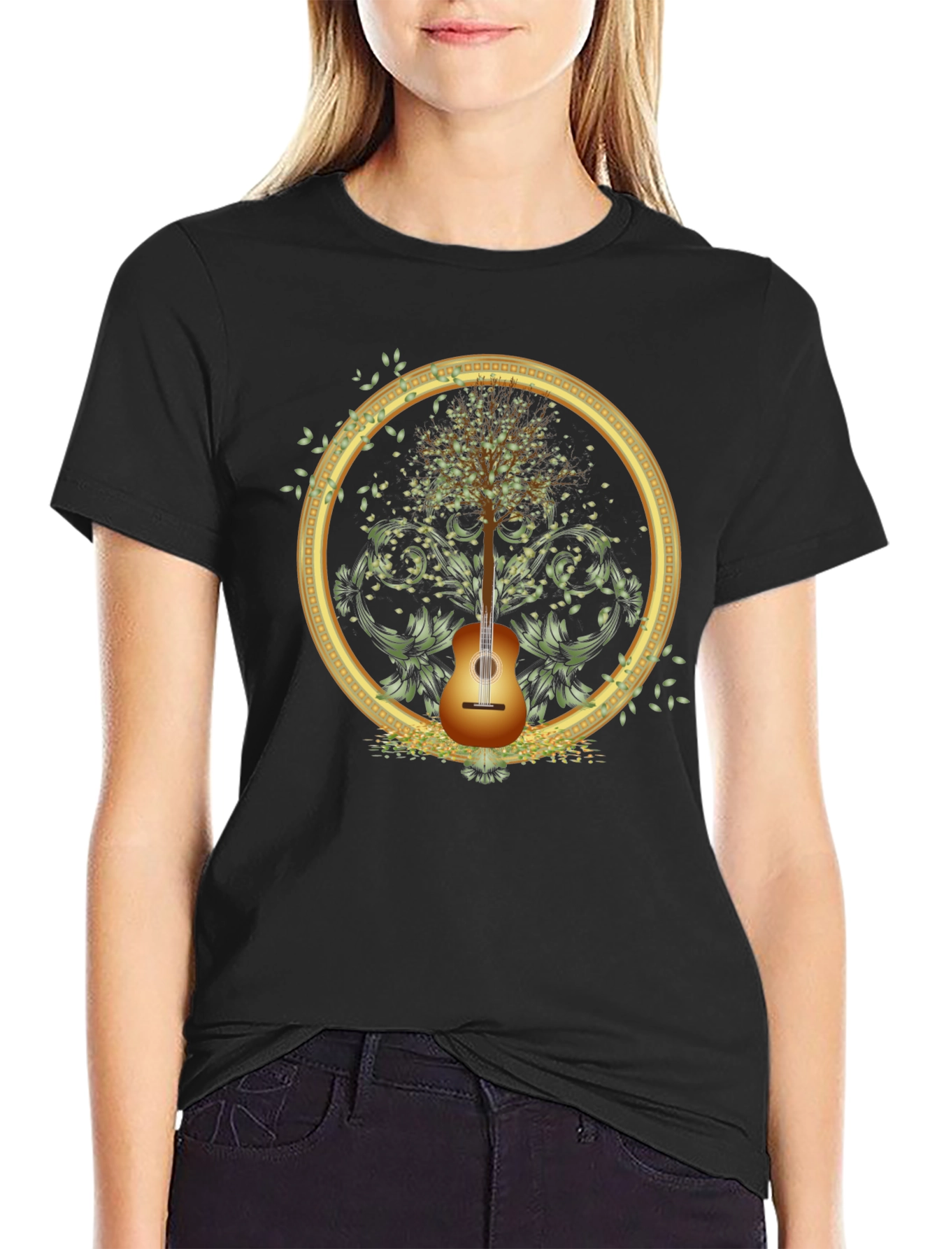 Guitar Tree Graphic Tee - Musical Nature Shirt