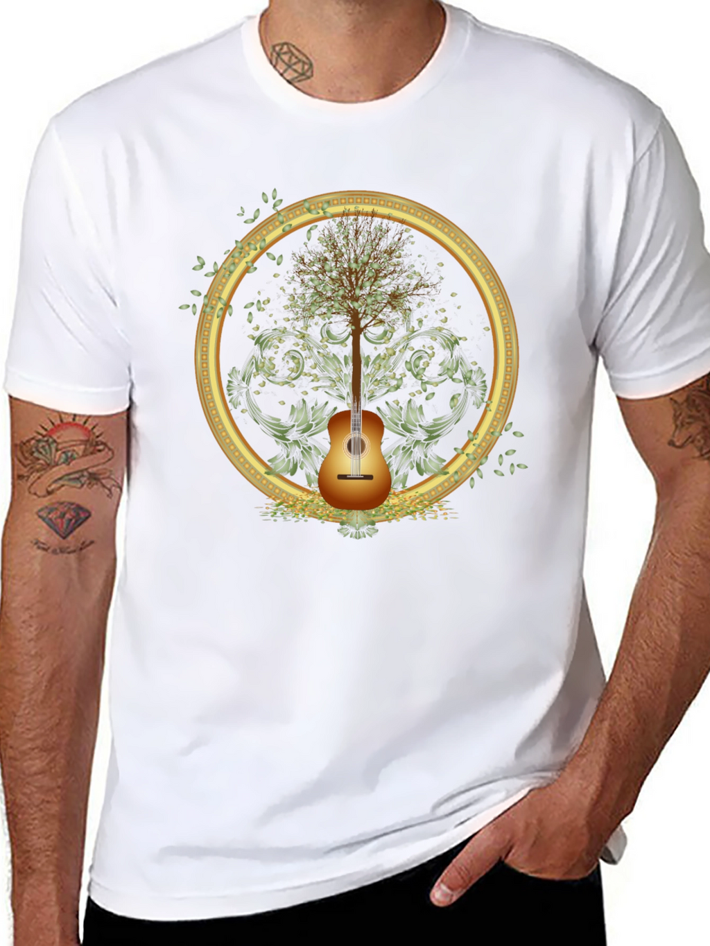 Guitar Tree Graphic Tee - Musical Nature Shirt