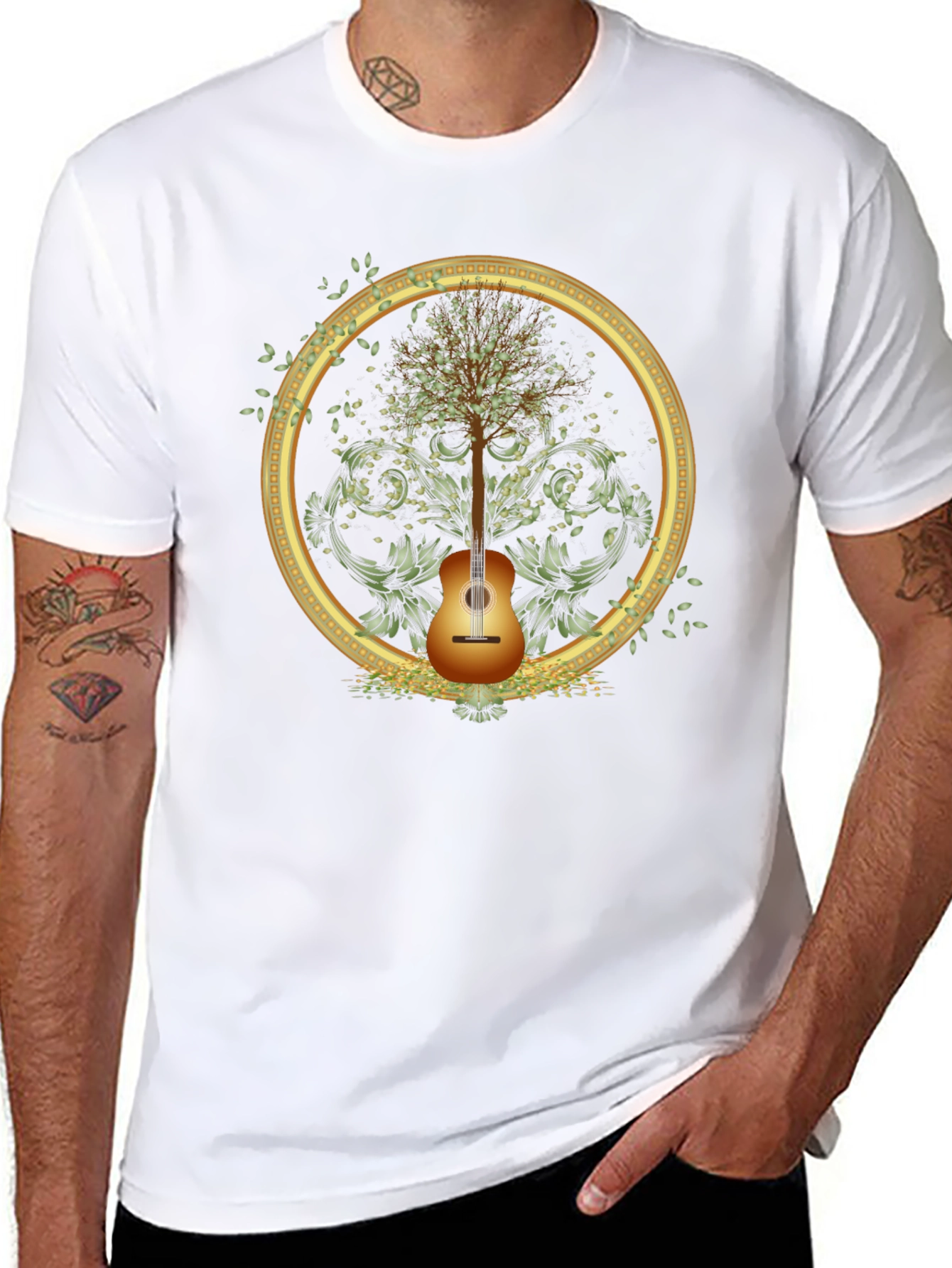 Guitar Tree Graphic Tee - Musical Nature Shirt