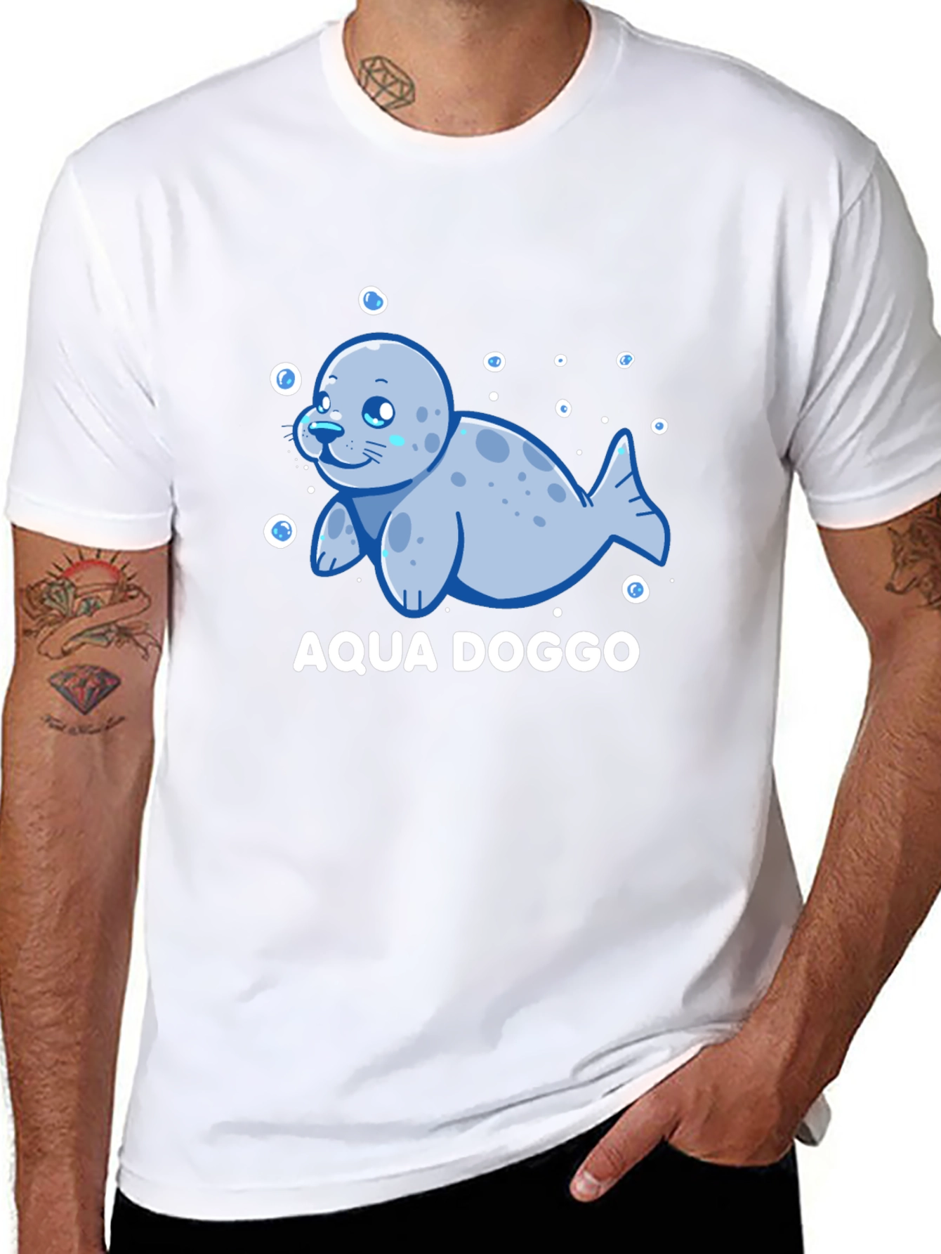 Aqua Doggo T-Shirt - Seal Pup Design
