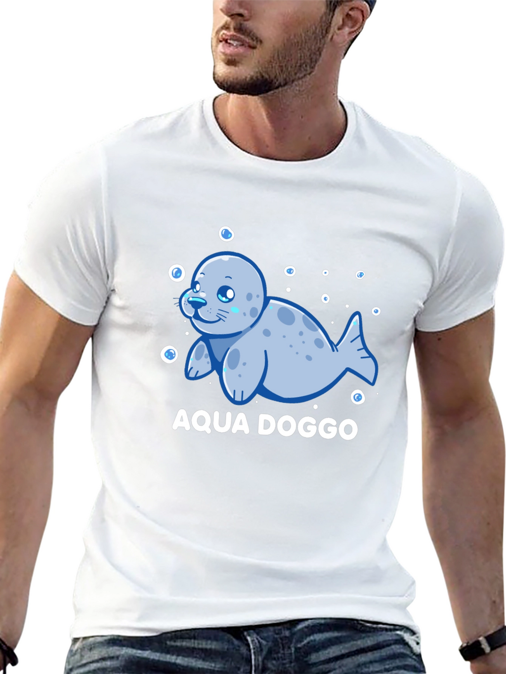 Aqua Doggo T-Shirt - Seal Pup Design
