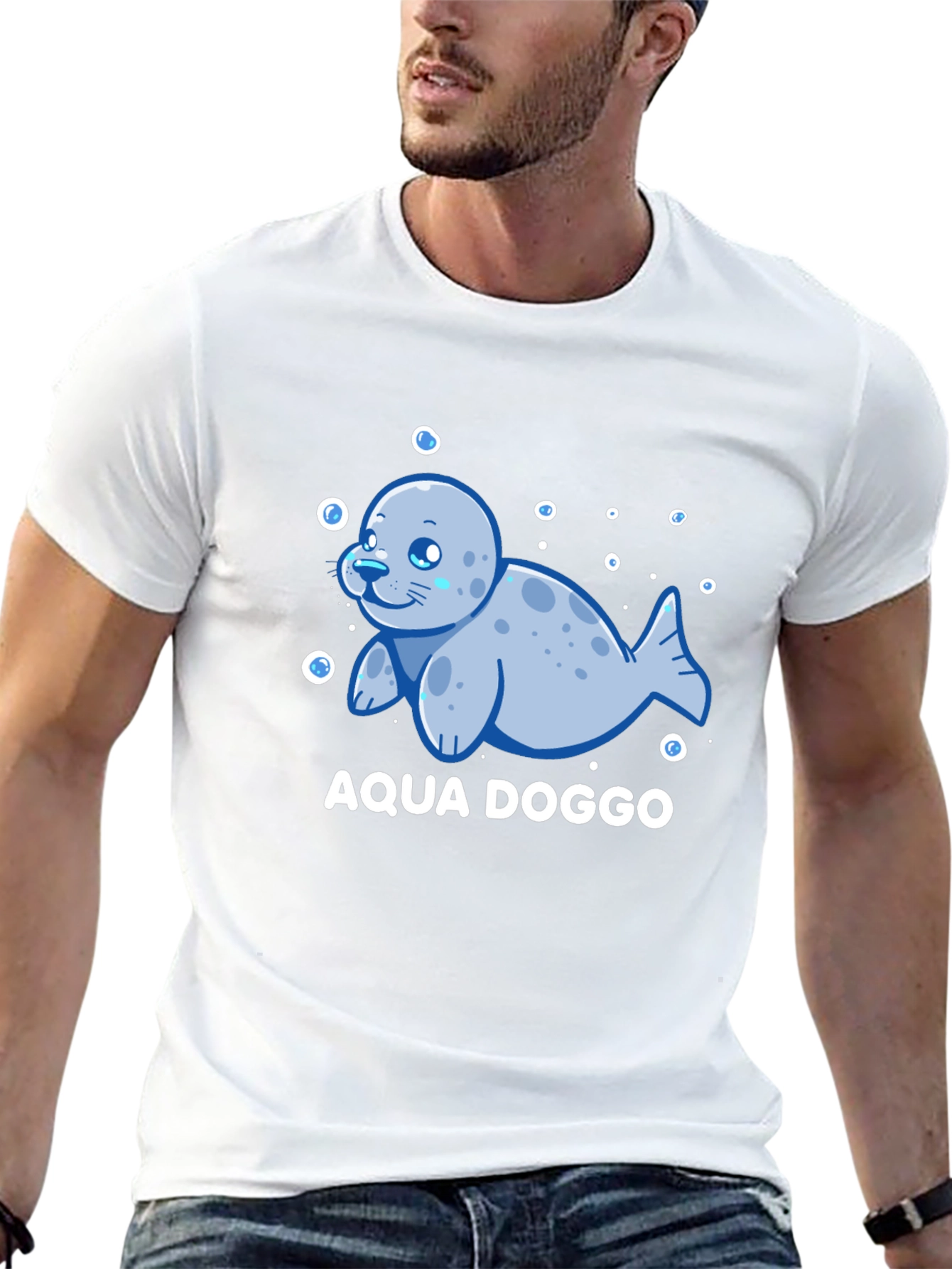 Aqua Doggo T-Shirt - Seal Pup Design