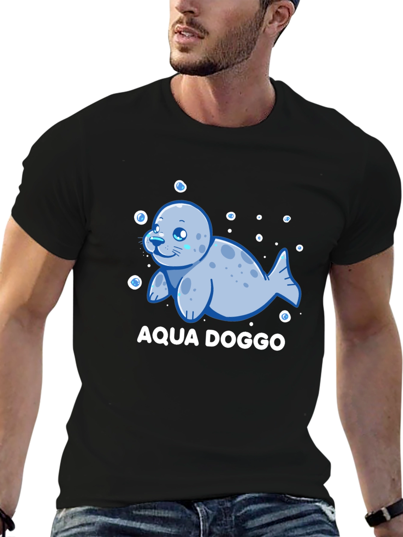 Aqua Doggo T-Shirt - Seal Pup Design
