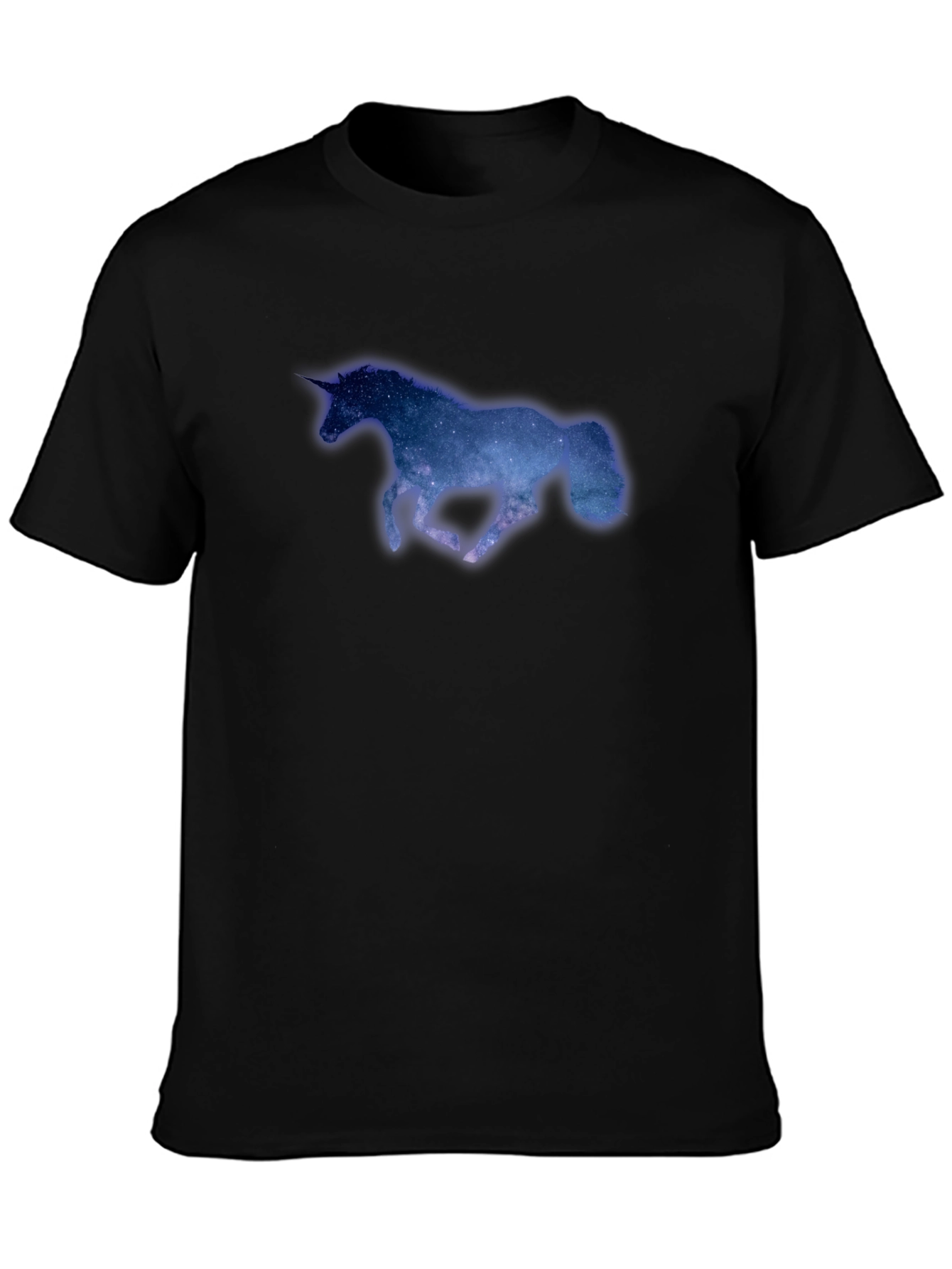 Galaxy Unicorn Black T-Shirt - Mens Short Sleeve