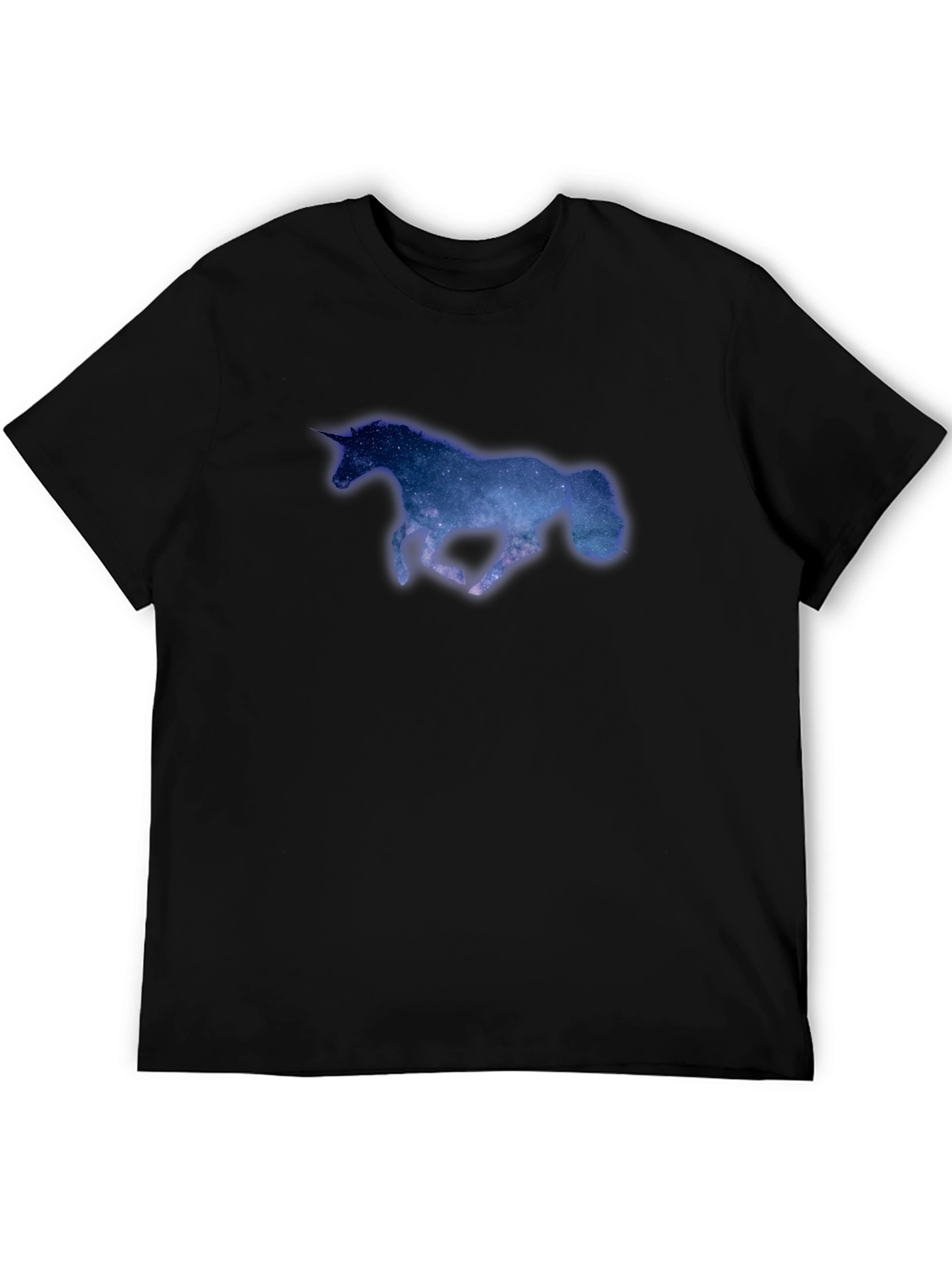Galaxy Unicorn Black T-Shirt - Mens Short Sleeve