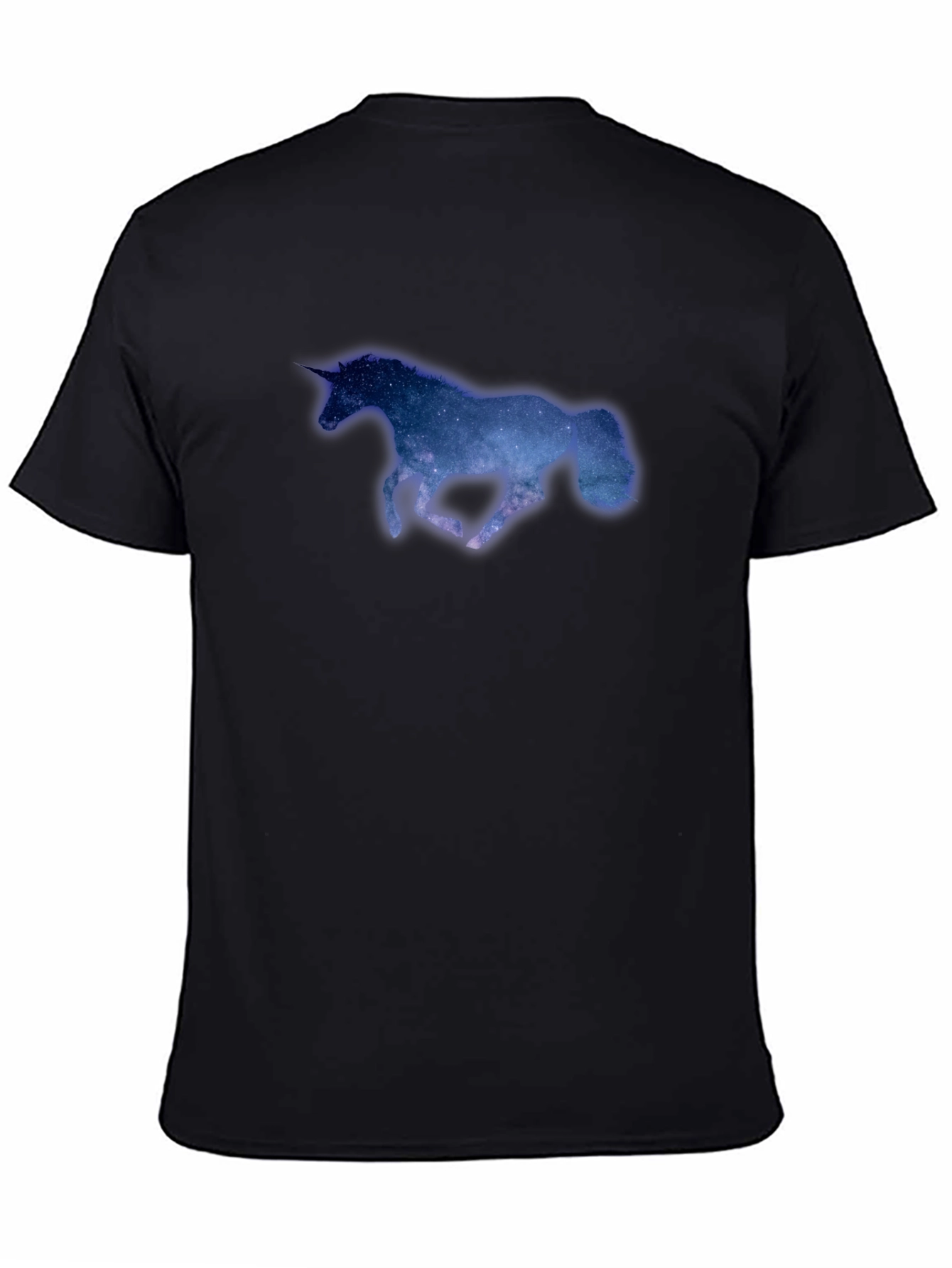 Galaxy Unicorn Black T-Shirt - Mens Short Sleeve