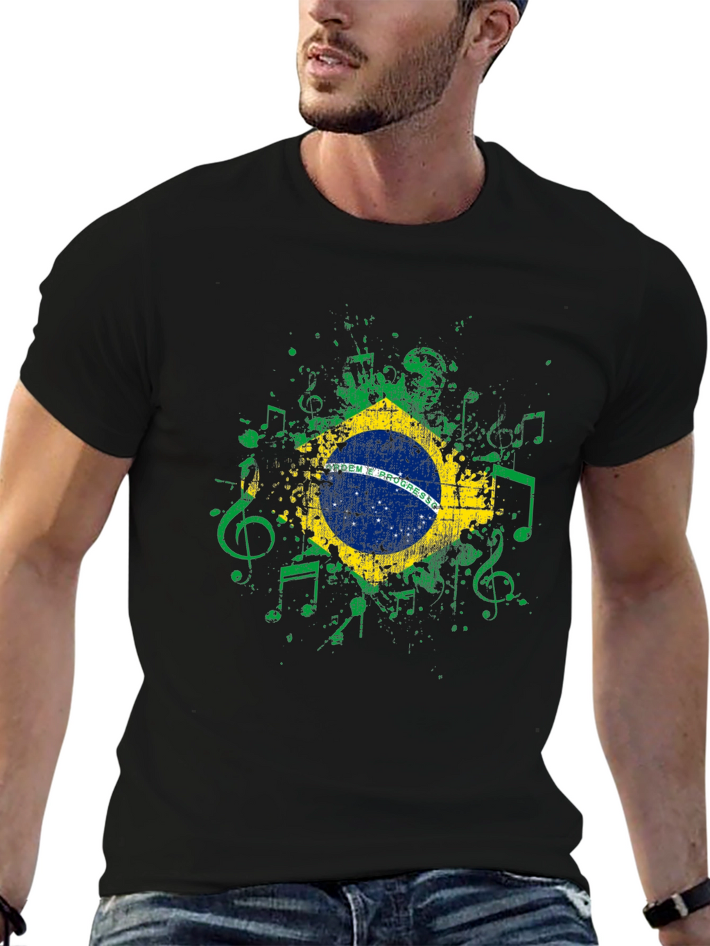 Brazil Flag Music T-Shirt