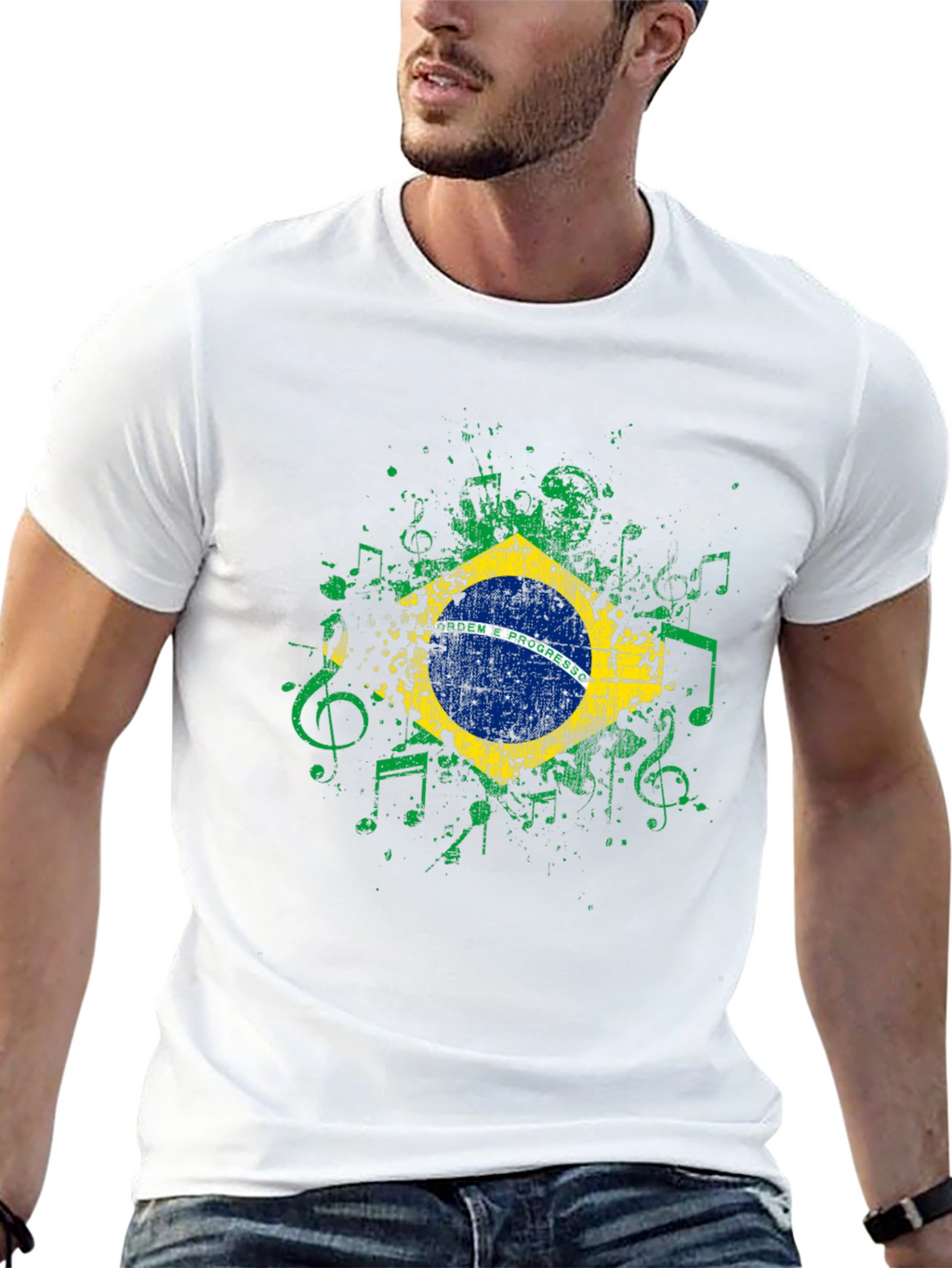 Brazil Flag Music T-Shirt