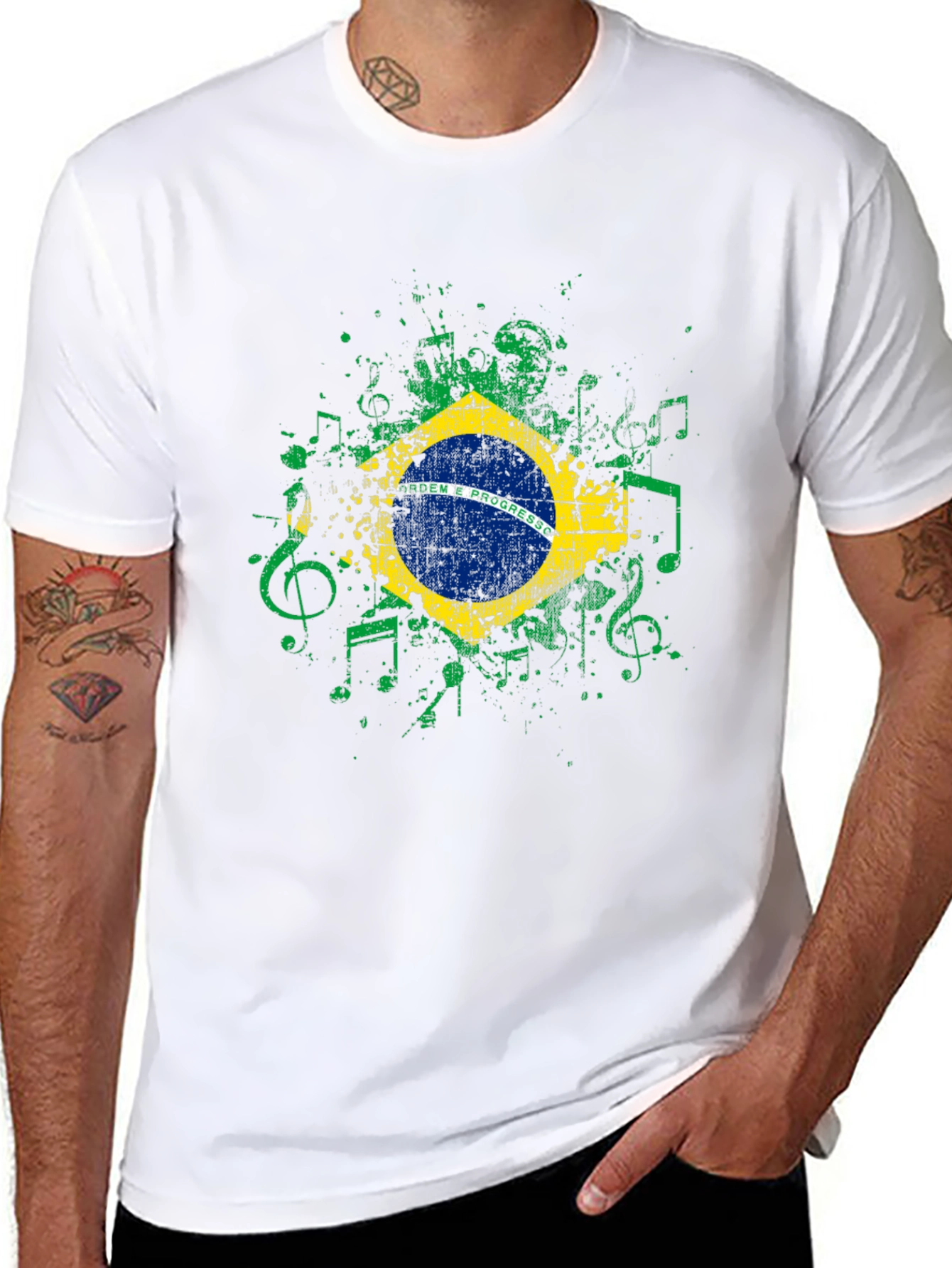 Brazil Flag Music T-Shirt