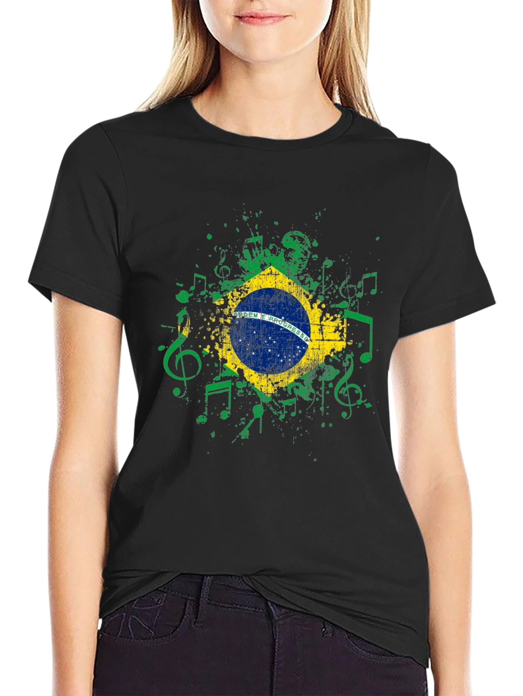 Brazil Flag Music T-Shirt