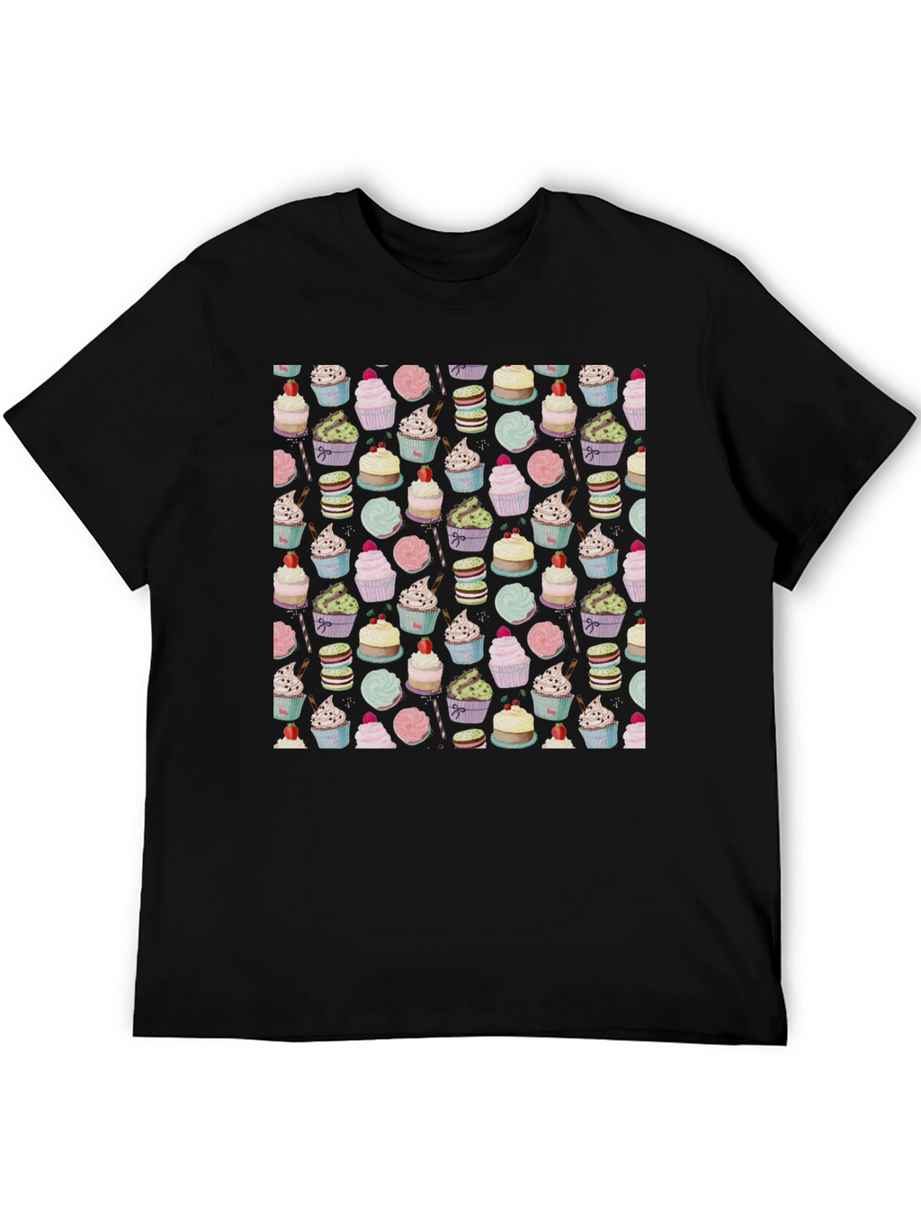 Novelty Cupcake Pattern T-Shirt