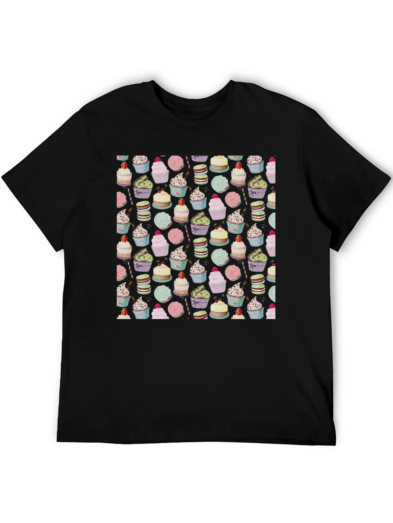 Novelty Cupcake Pattern T-Shirt