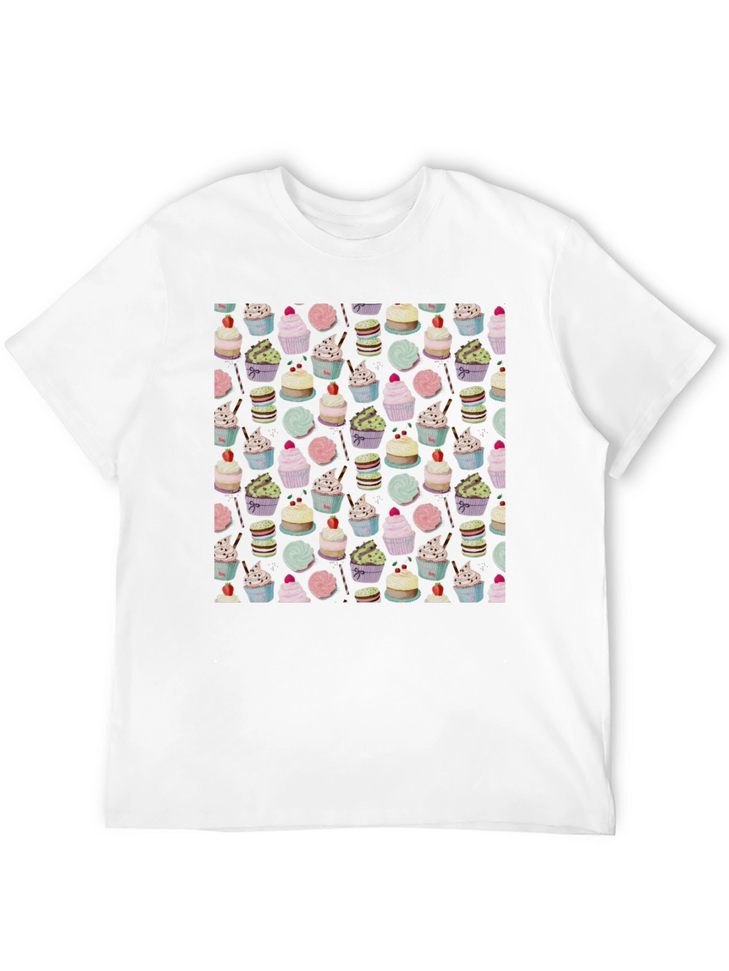 Novelty Cupcake Pattern T-Shirt