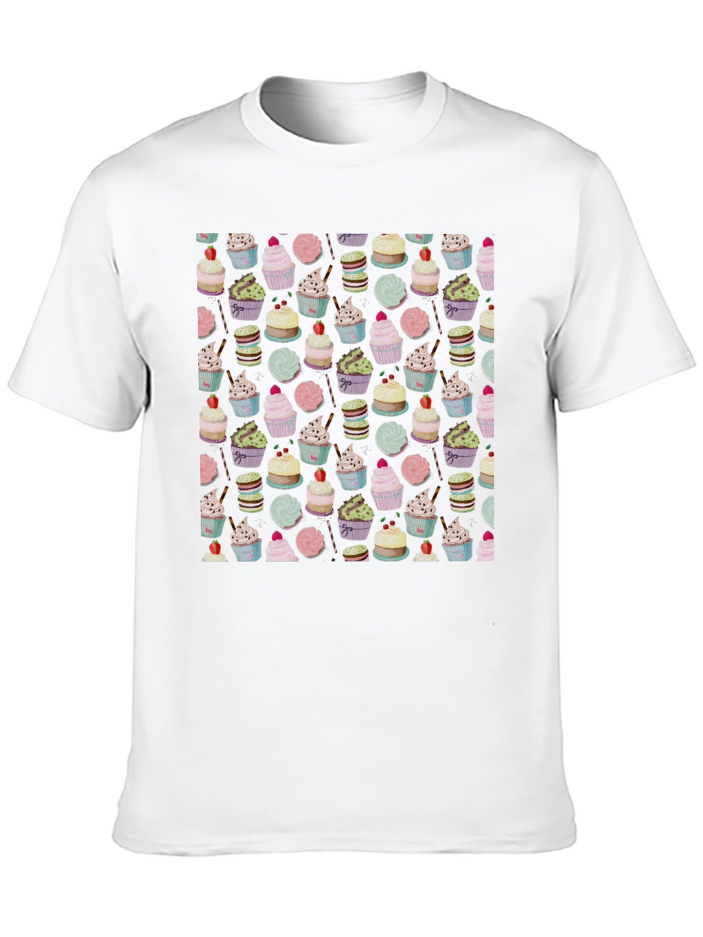 Novelty Cupcake Pattern T-Shirt