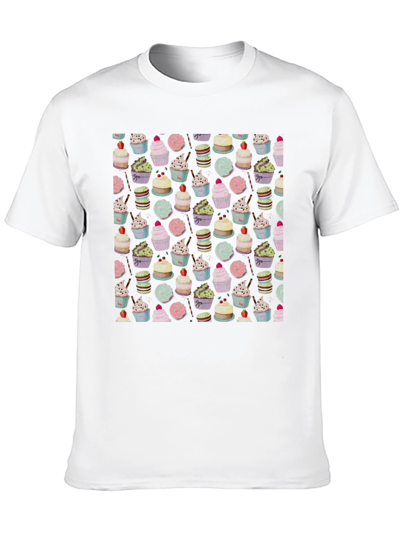 Novelty Cupcake Pattern T-Shirt