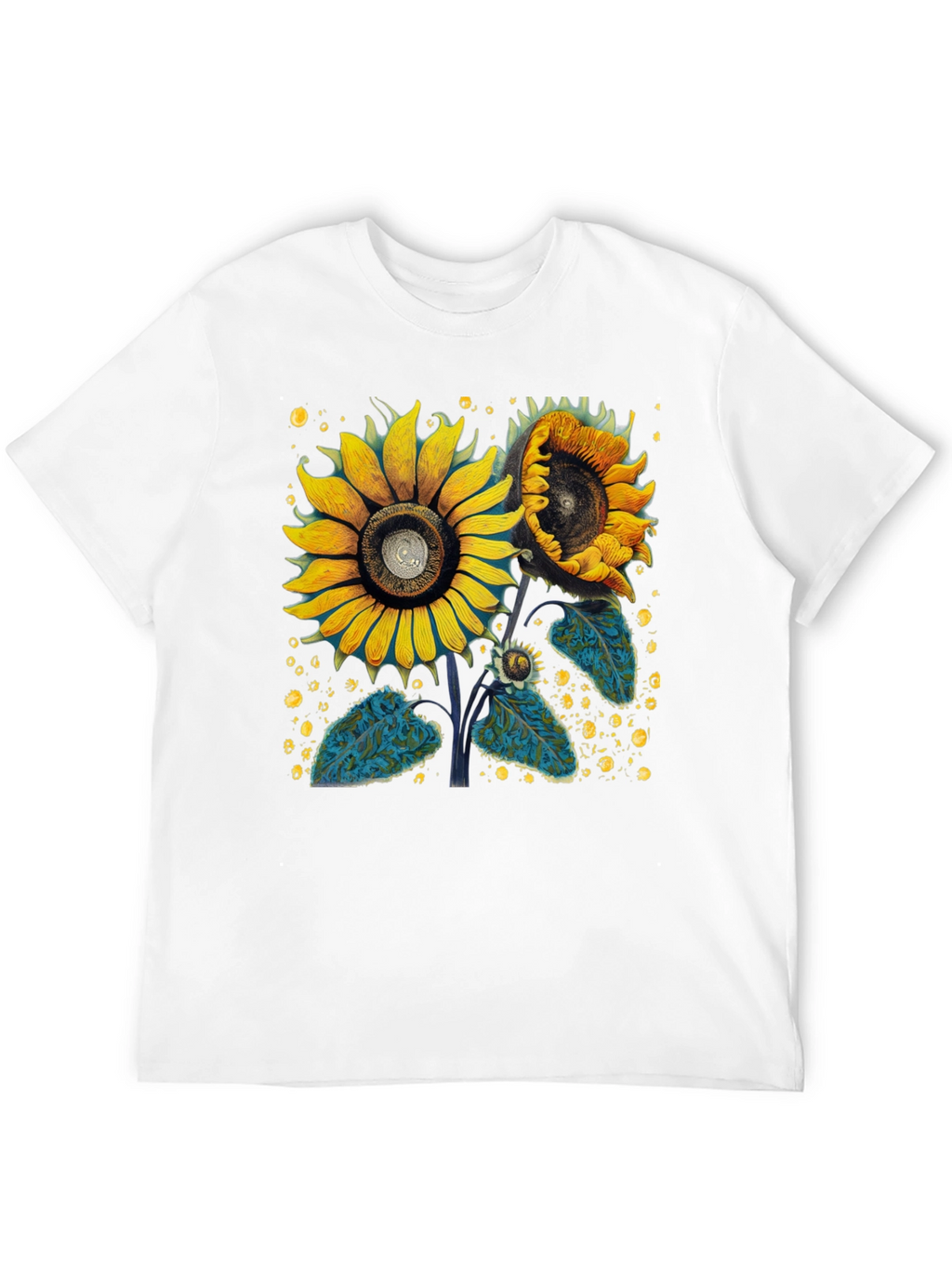 Sunflower Graphic Tee - Black Cotton T-Shirt