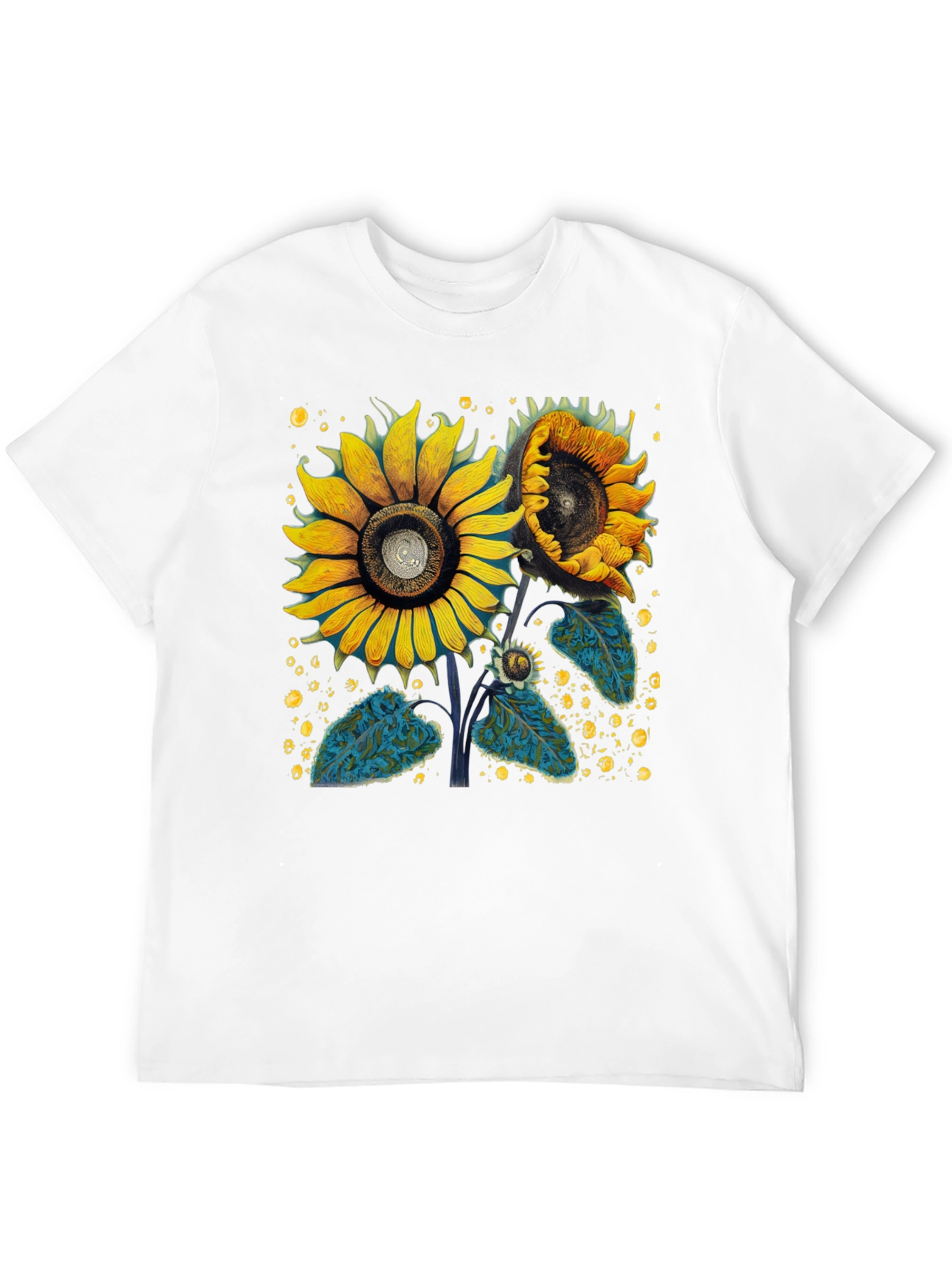 Sunflower Graphic Tee - Black Cotton T-Shirt
