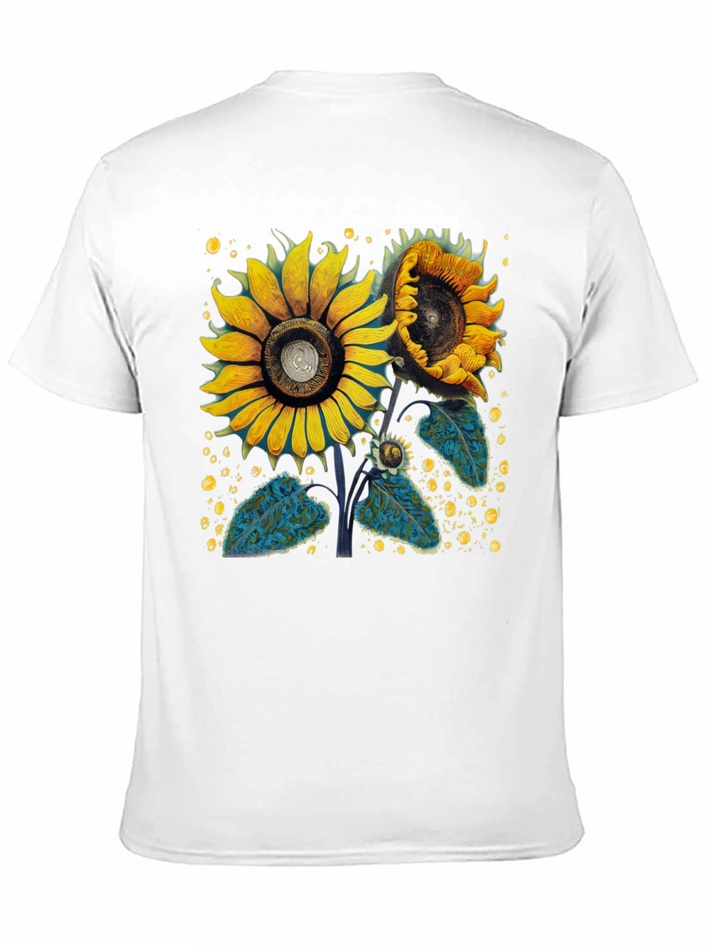 Sunflower Graphic Tee - Black Cotton T-Shirt