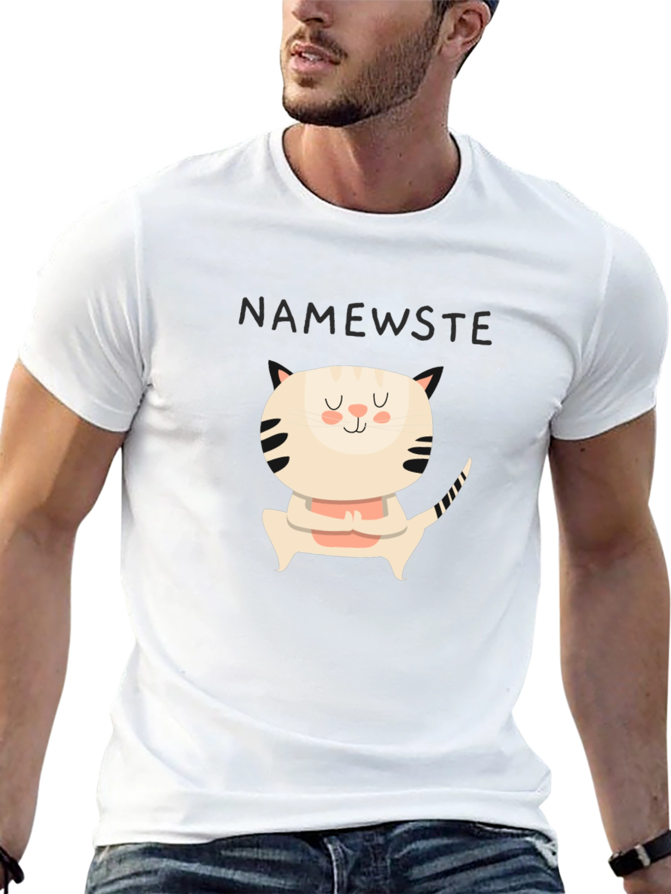 Namewste Cat Yoga Black T-Shirt