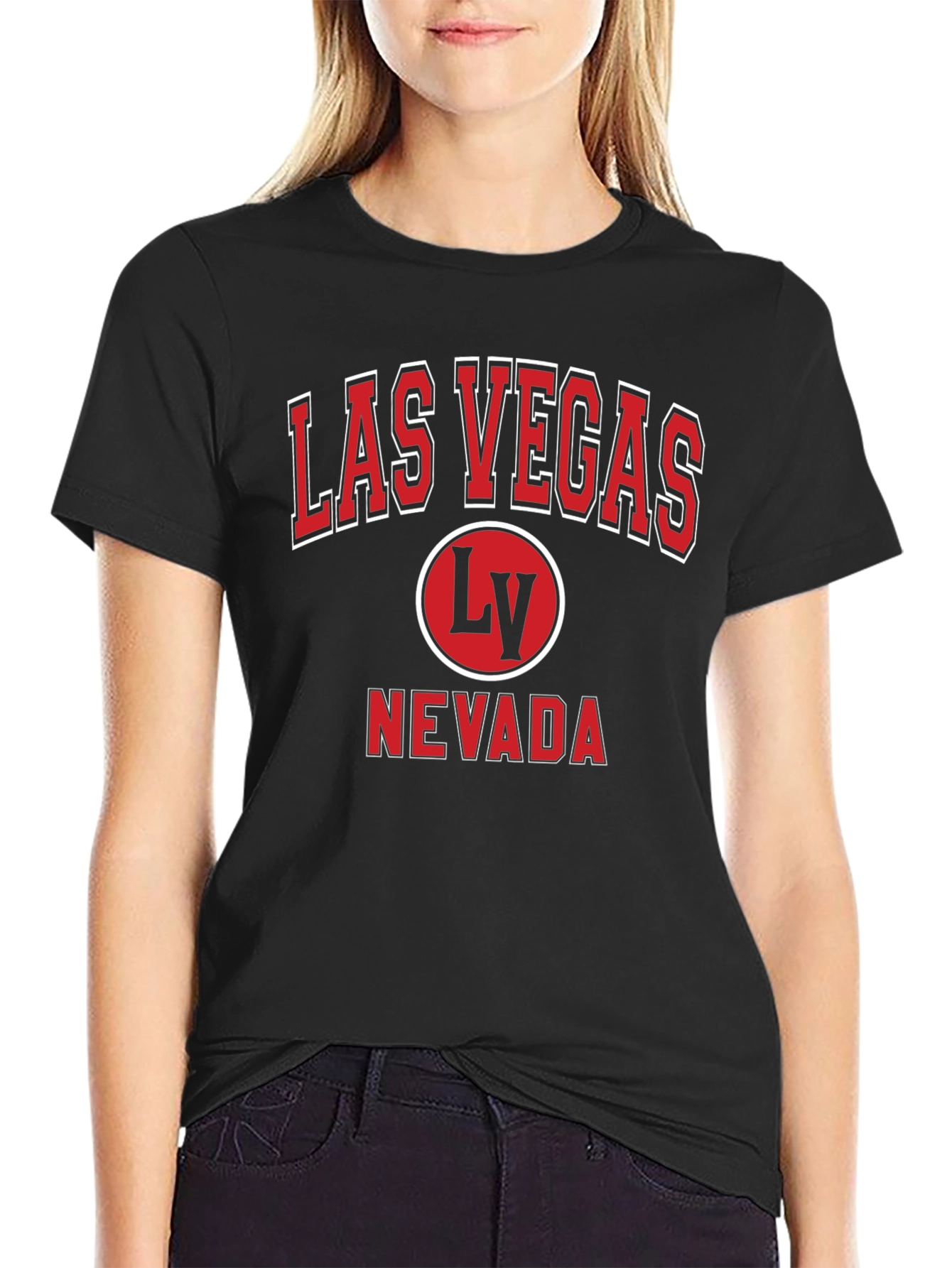 Las Vegas Nevada Graphic Tee - Black Cotton Casual Shirt