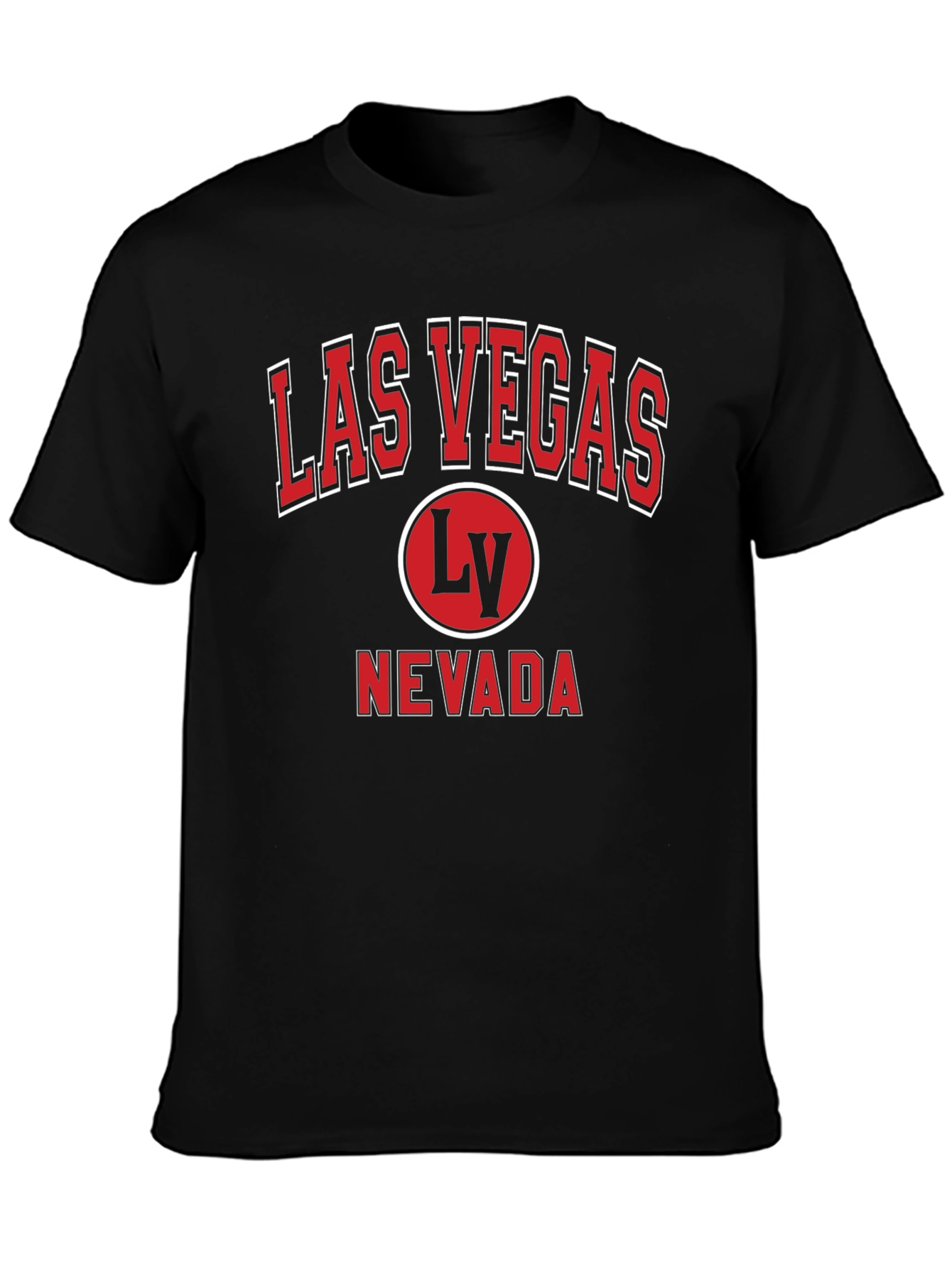 Las Vegas Nevada Graphic Tee - Black Cotton Casual Shirt