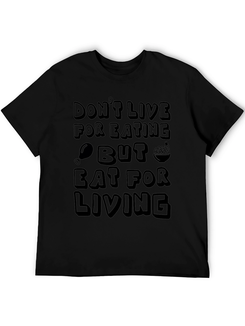 Eat For Living Graphic T-Shirt - Black