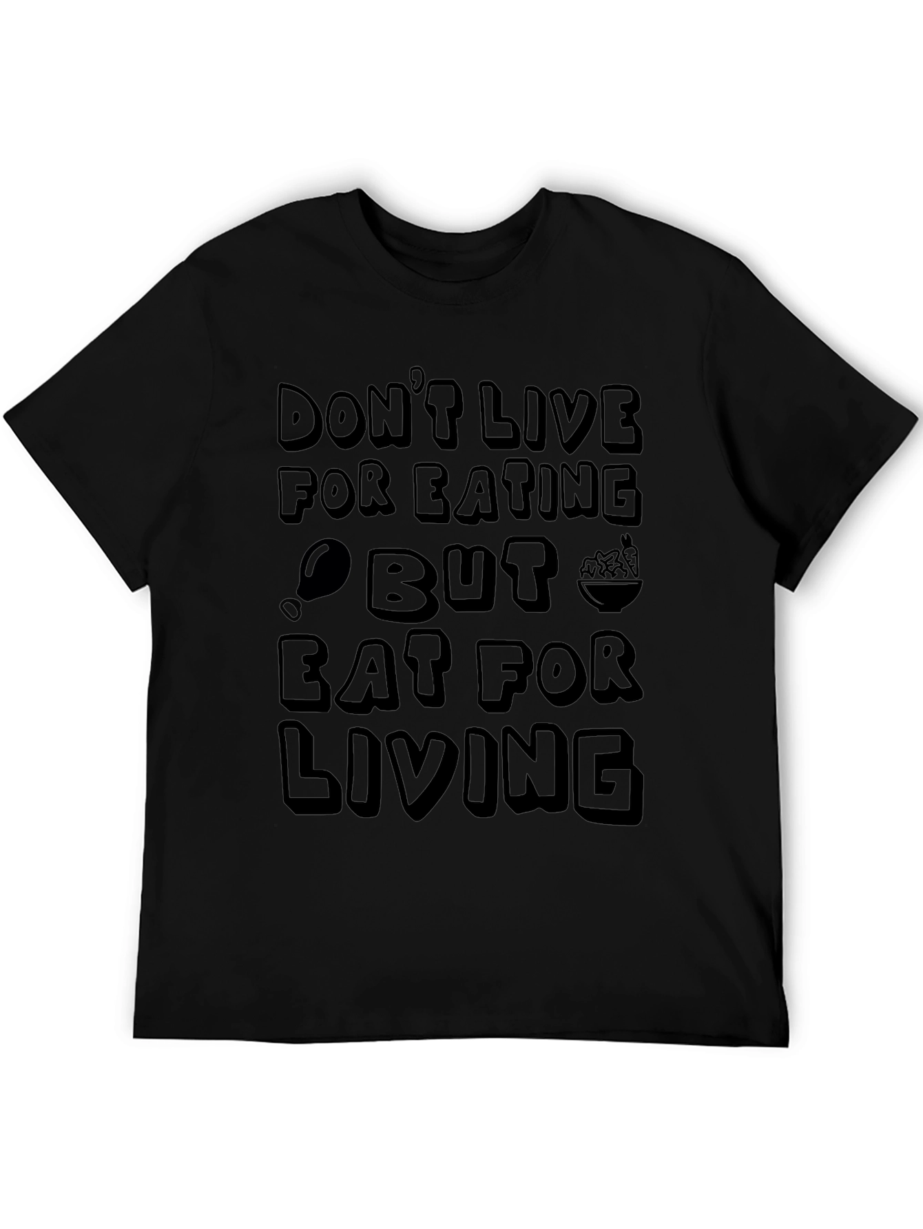 Eat For Living Graphic T-Shirt - Black