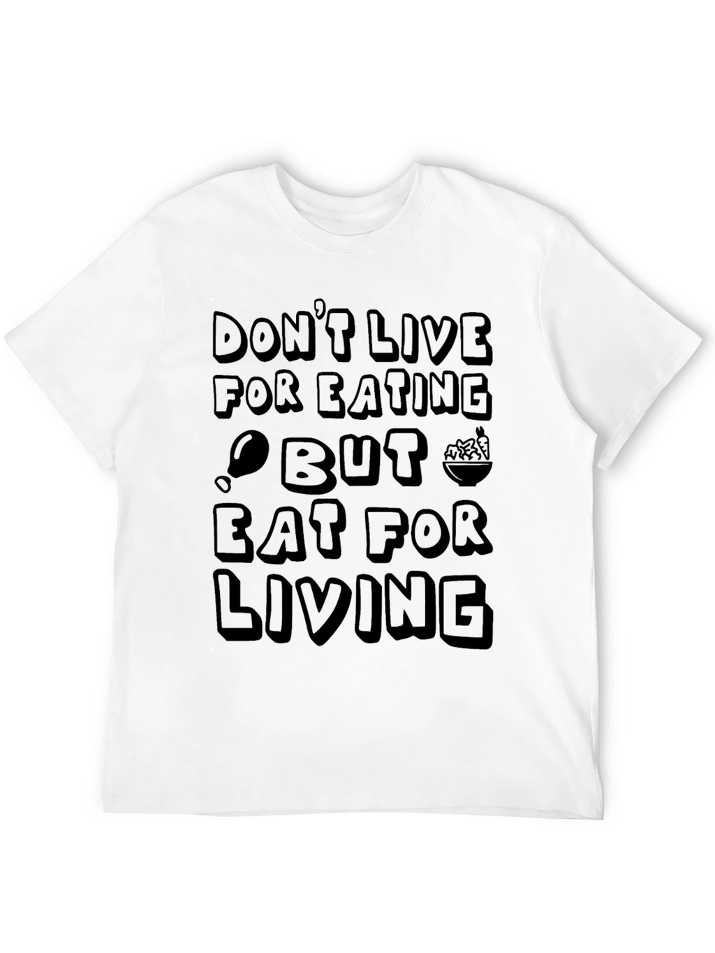 Eat For Living Graphic T-Shirt - Black