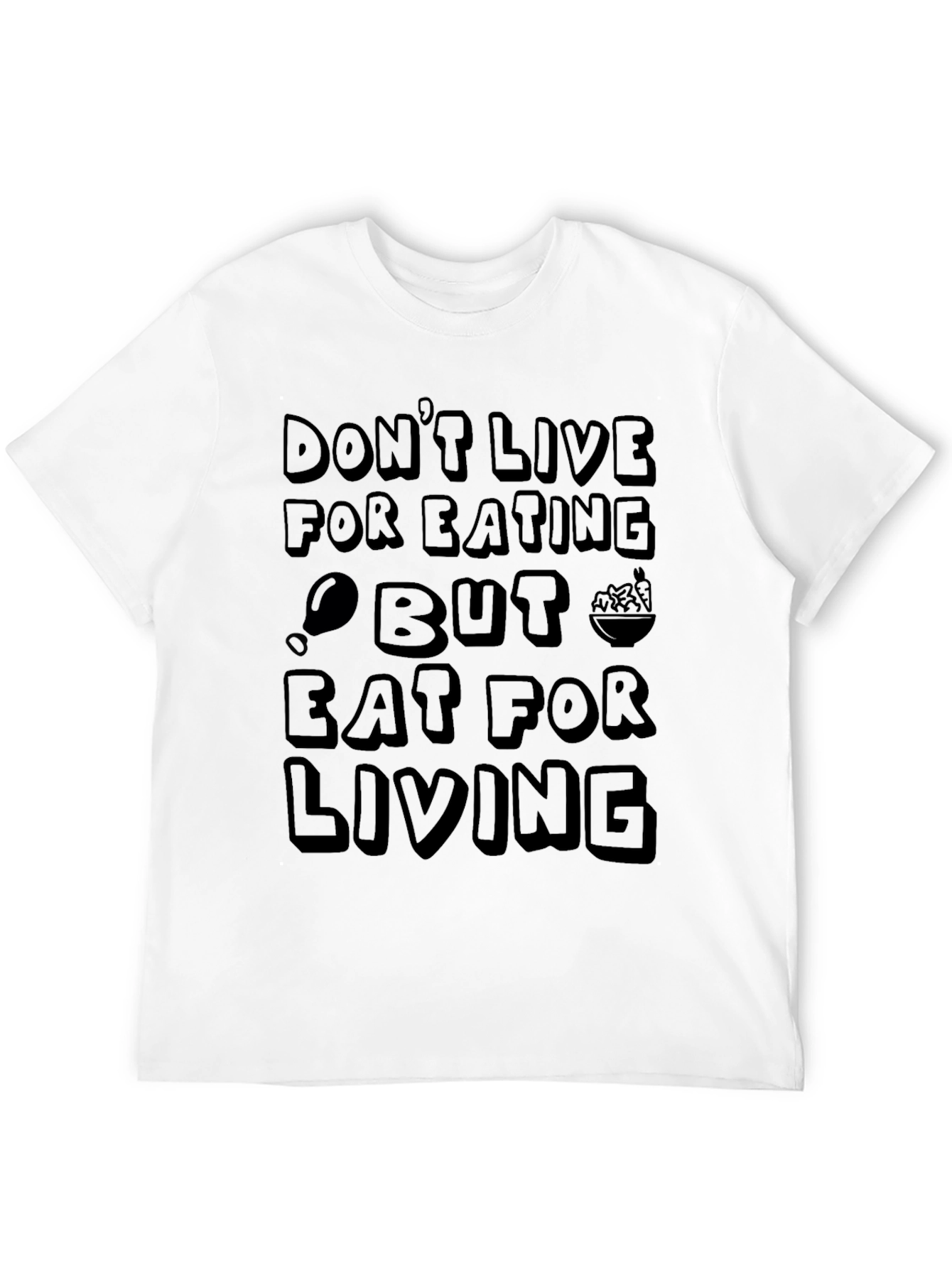 Eat For Living Graphic T-Shirt - Black