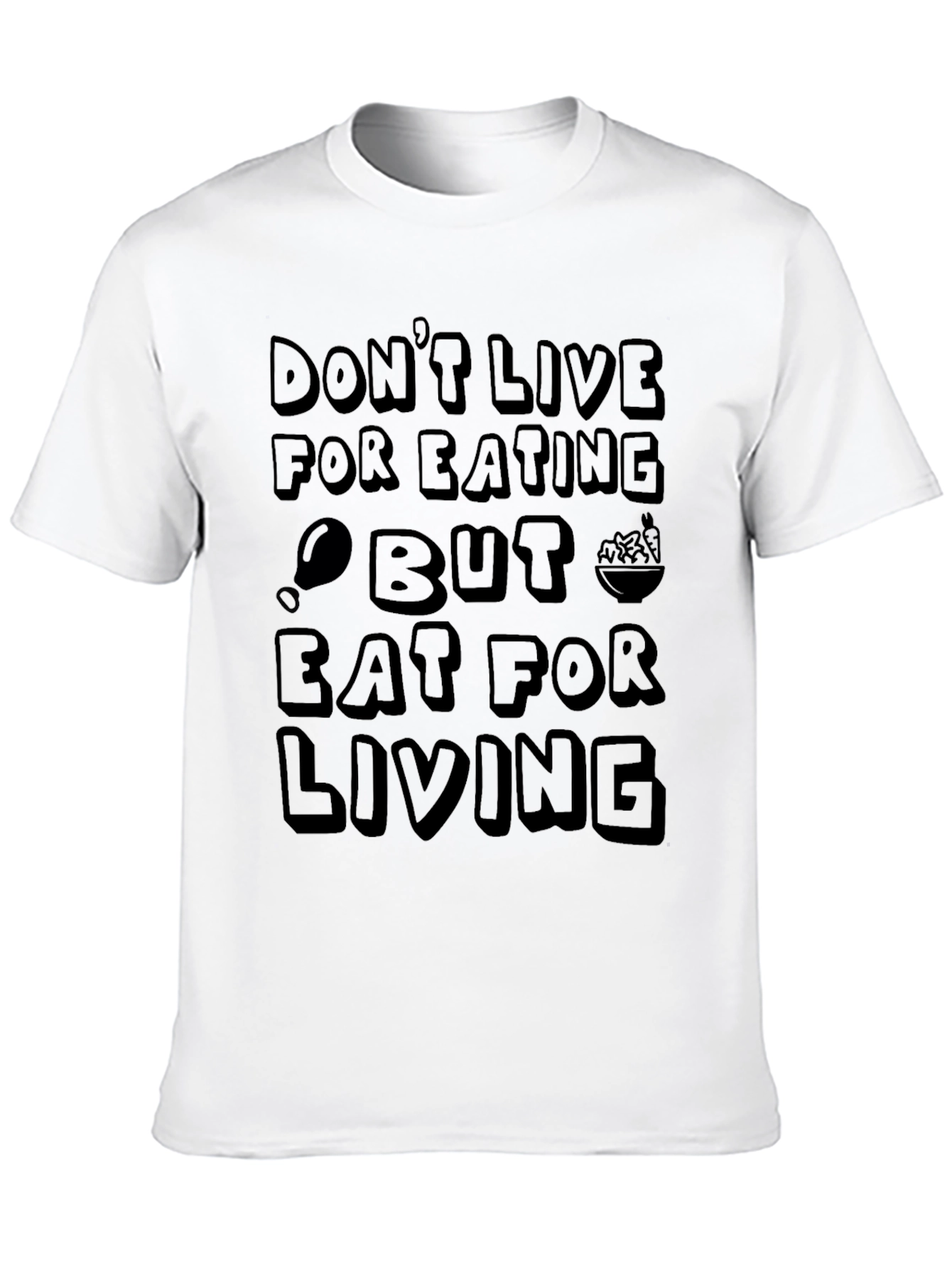 Eat For Living Graphic T-Shirt - Black