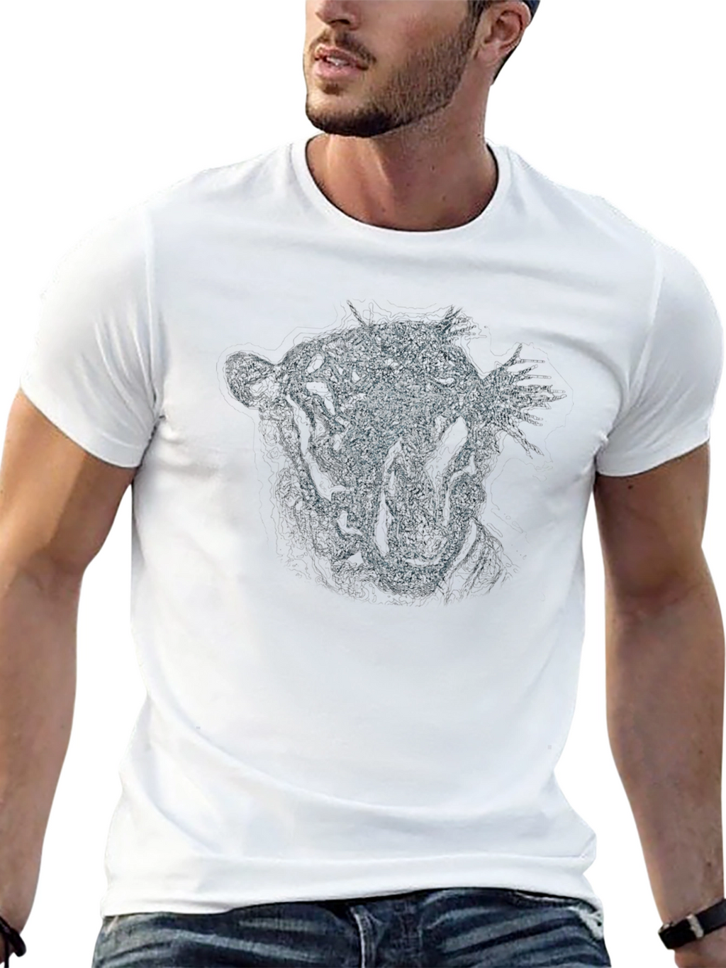 Roaring Tiger Graphic Print Black T-Shirt