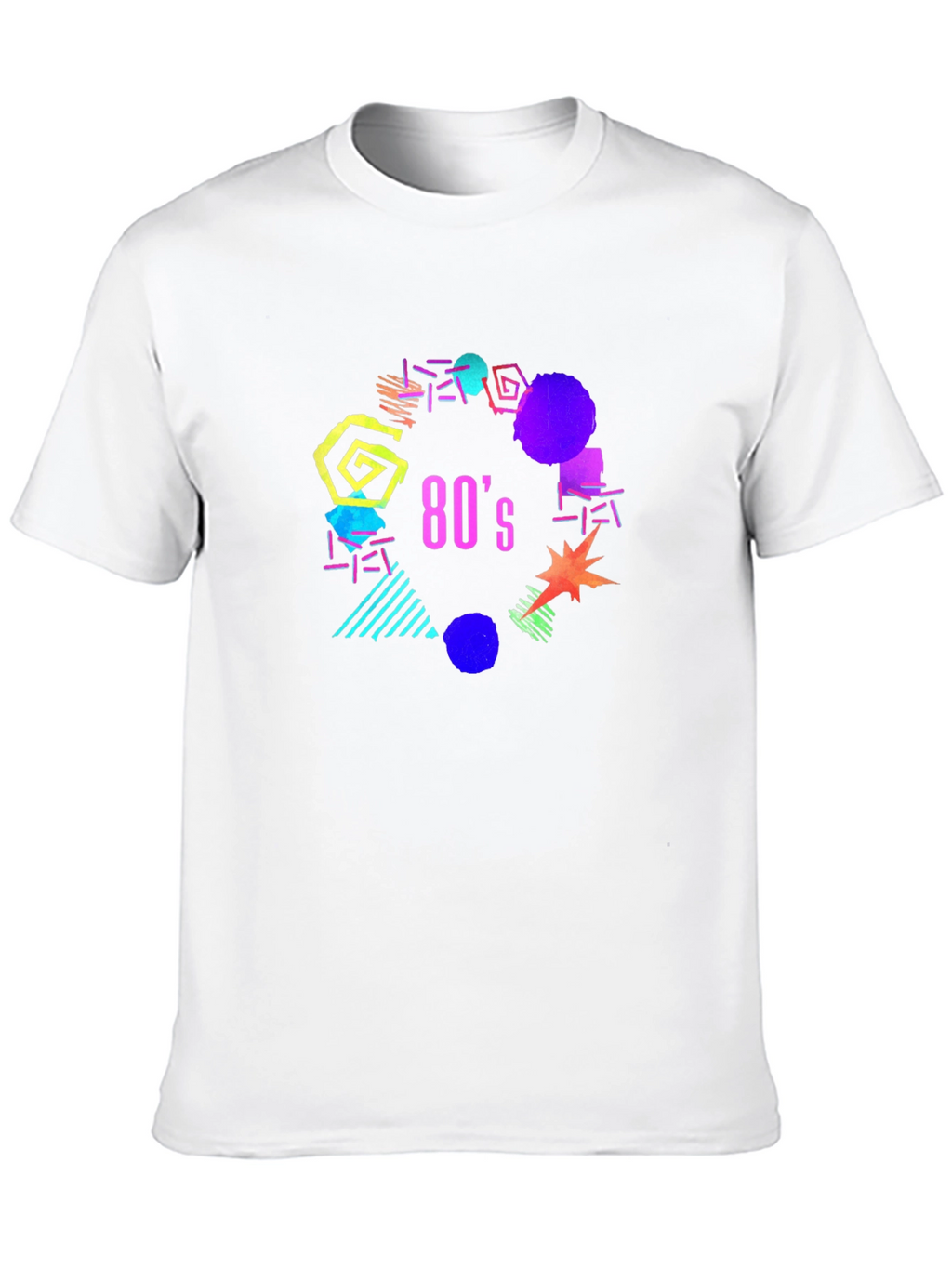 Retro 80s Graphic Tee - Black Cotton T-Shirt