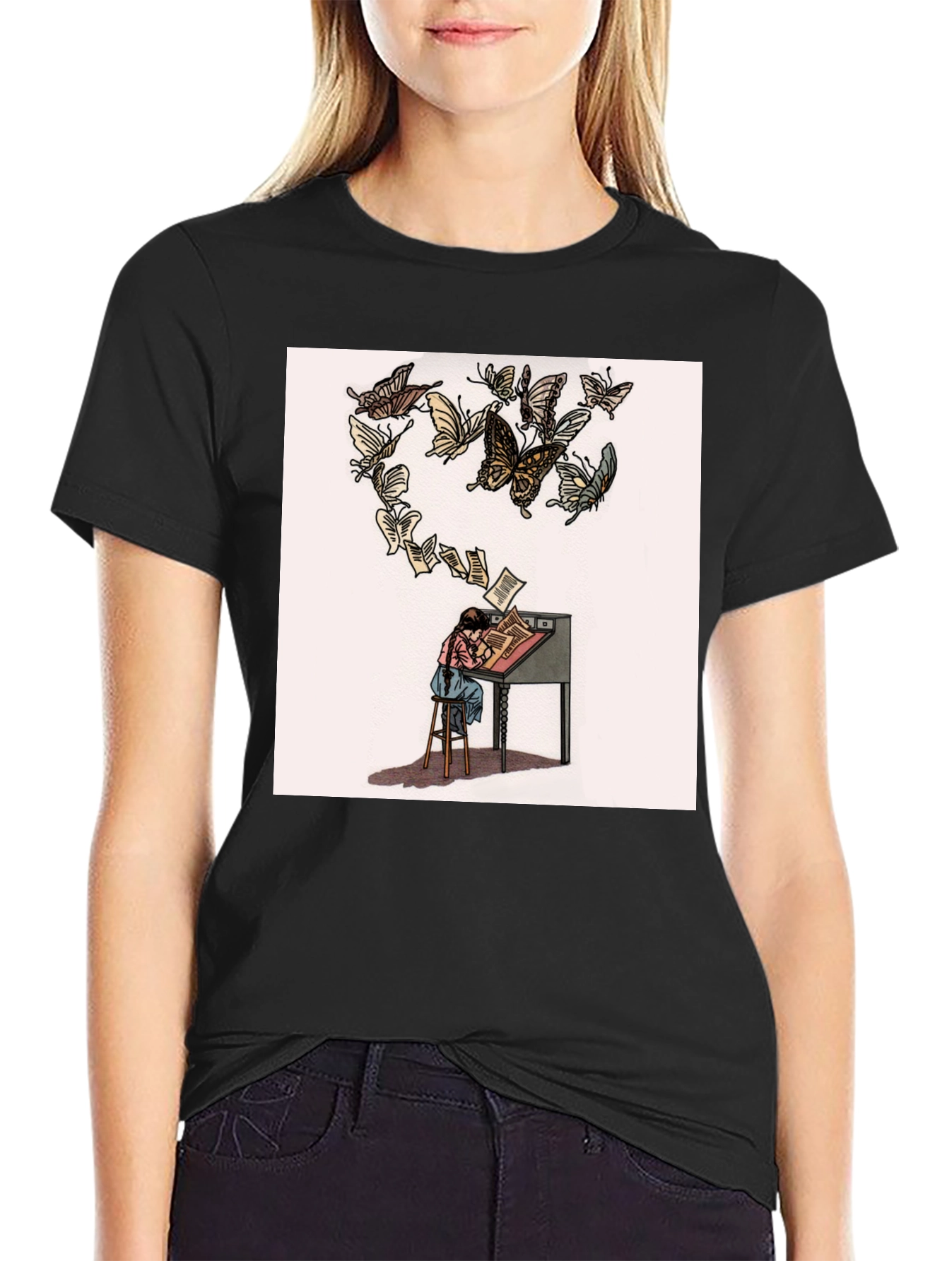 Butterfly Pages Graphic T-Shirt