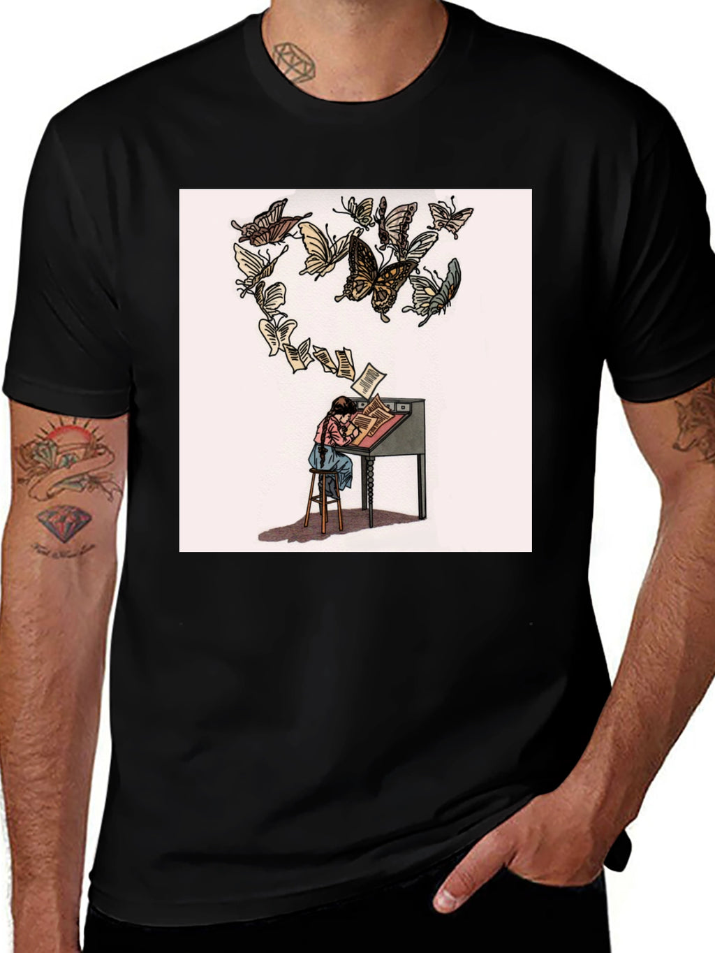 Butterfly Pages Graphic T-Shirt