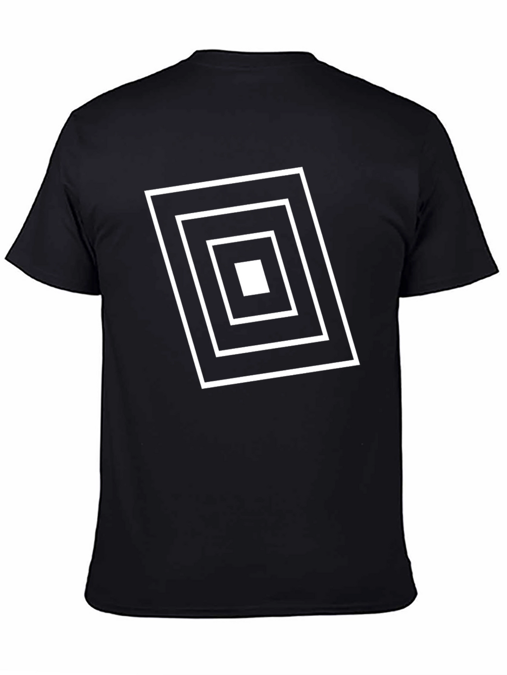 Geometric Square Design Black T-Shirt