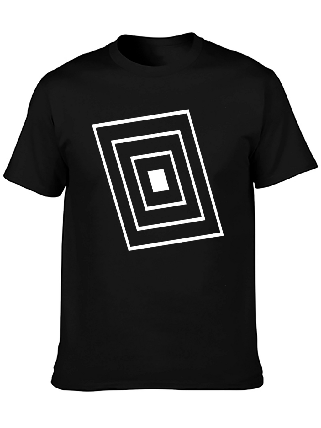 Geometric Square Design Black T-Shirt