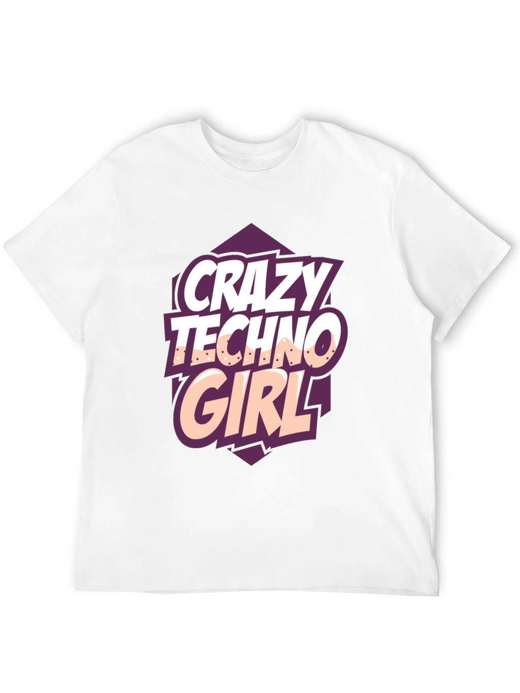 Crazy Techno Girl Black T-Shirt