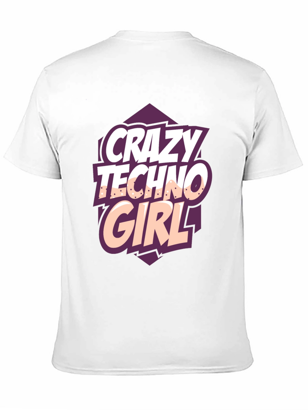Crazy Techno Girl Black T-Shirt