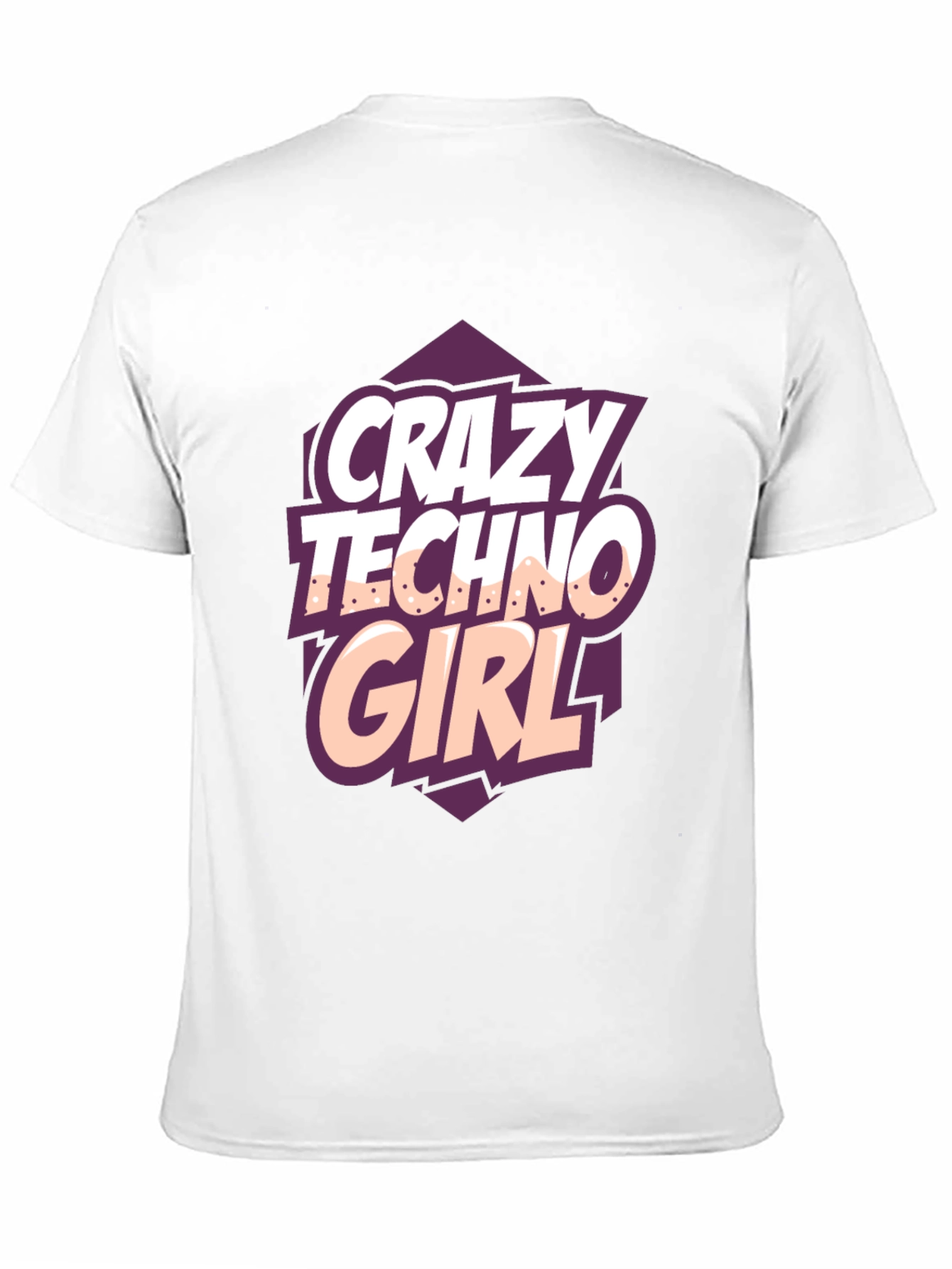 Crazy Techno Girl Black T-Shirt