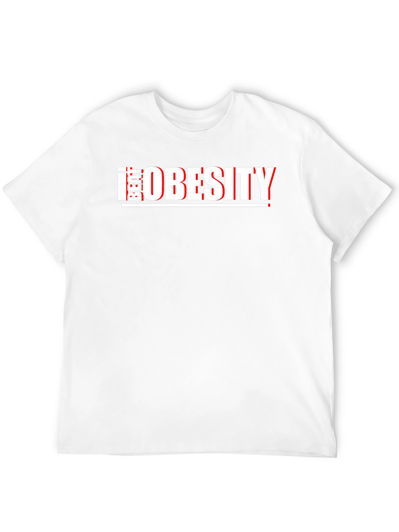Beat Obesity T-Shirt - Black Graphic Tee