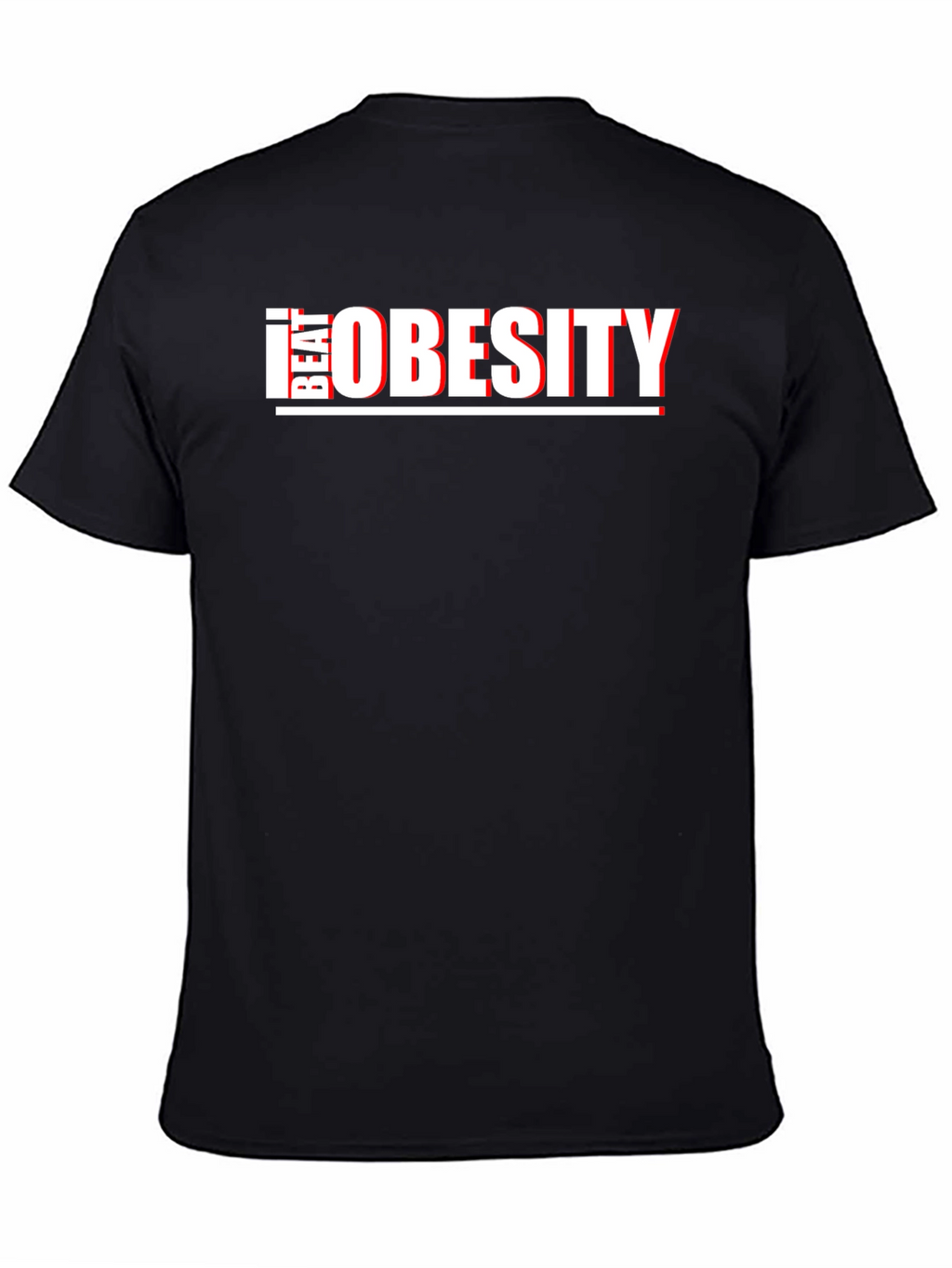 Beat Obesity T-Shirt - Black Graphic Tee