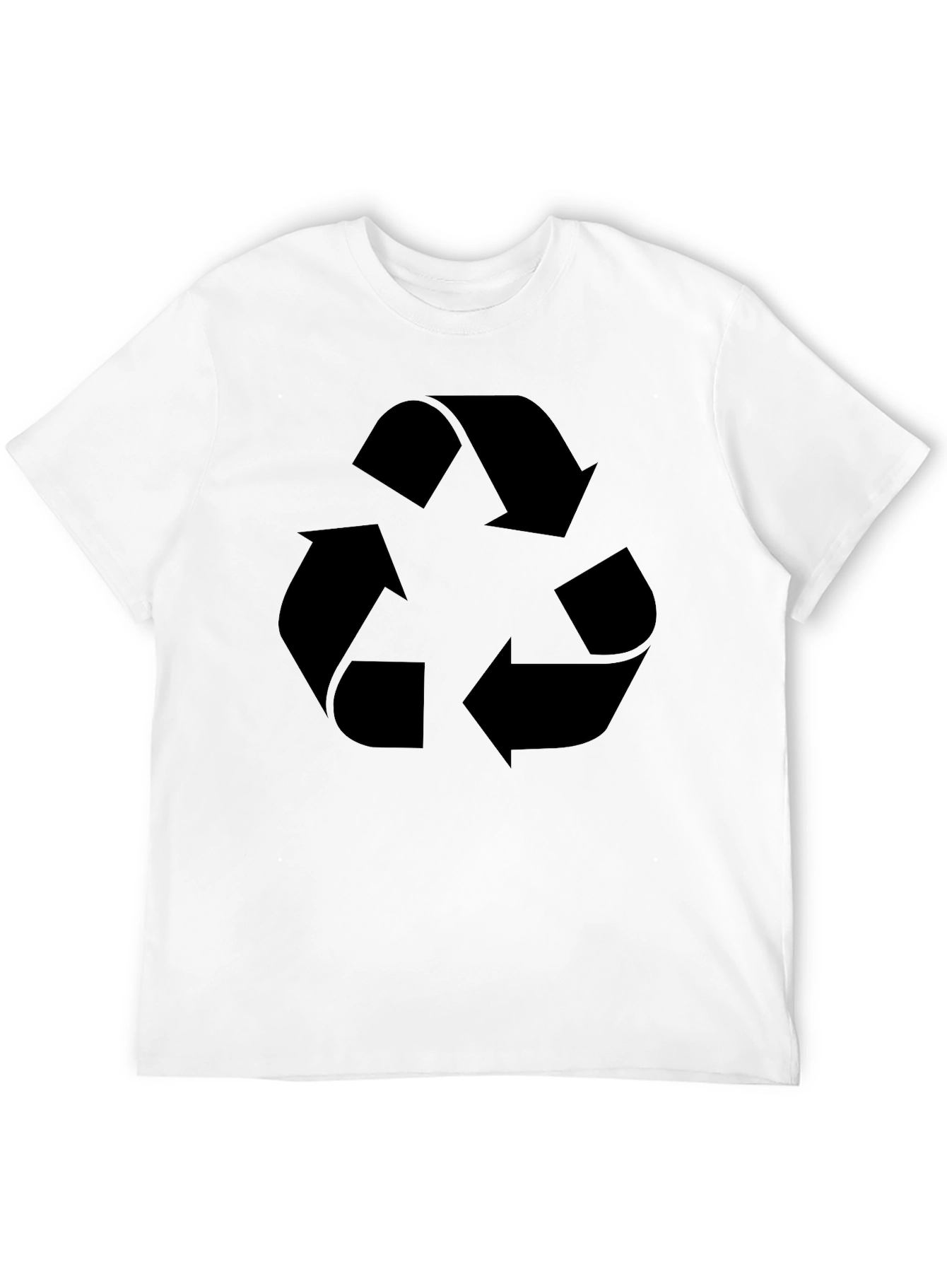 Eco-Friendly Black Recycle Symbol Graphic T-Shirt