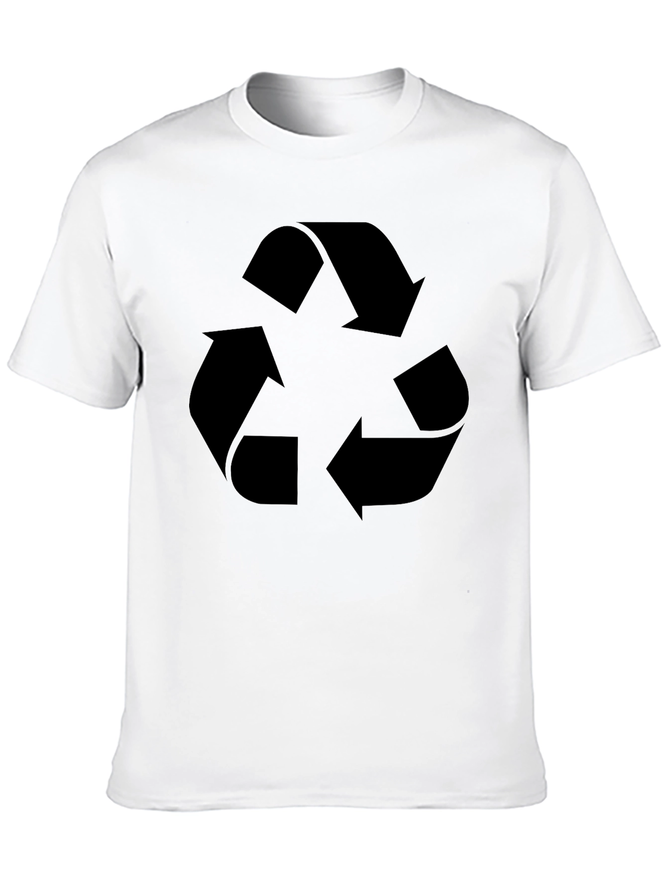 Eco-Friendly Black Recycle Symbol Graphic T-Shirt